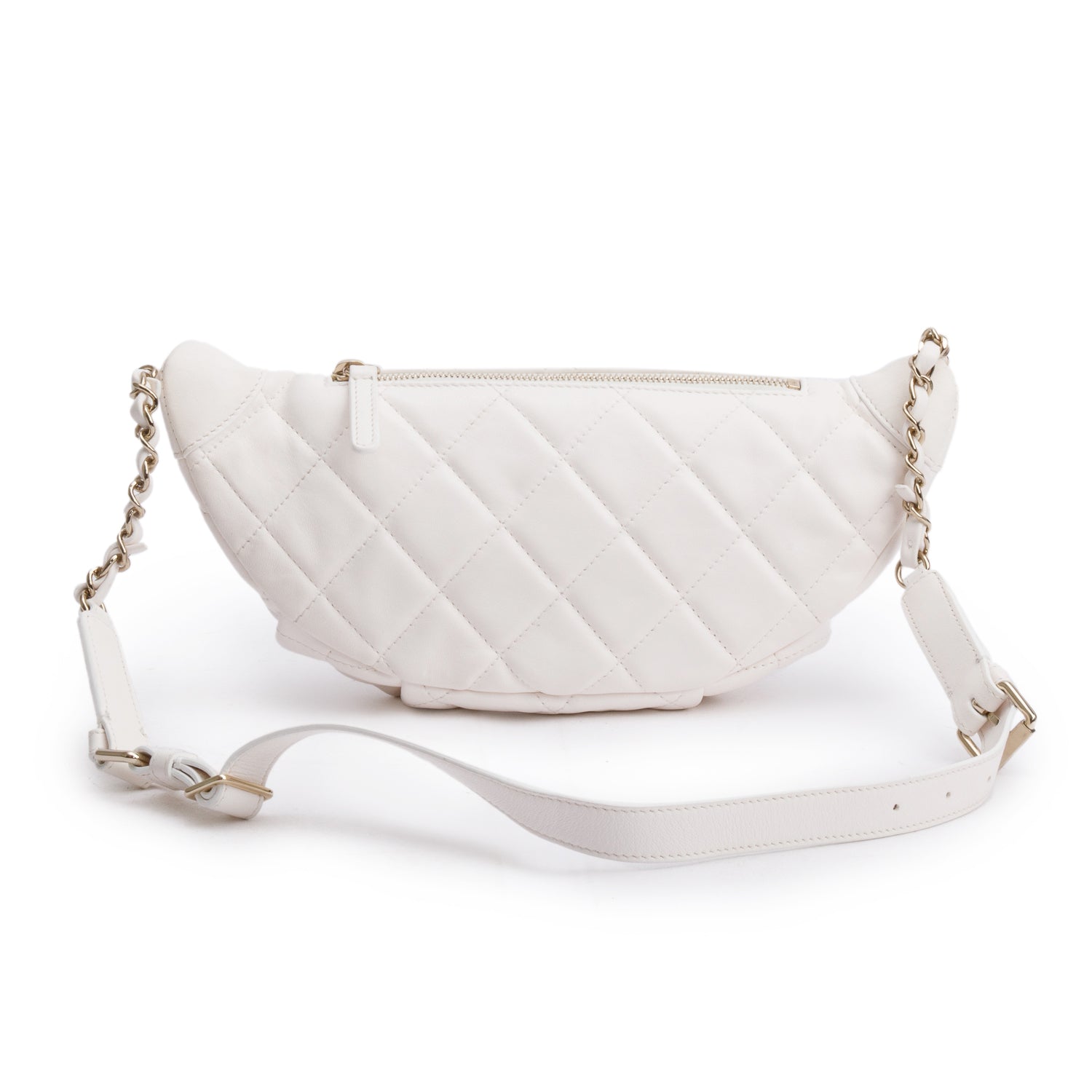Chanel Quilted Belt Leather Calfskin White