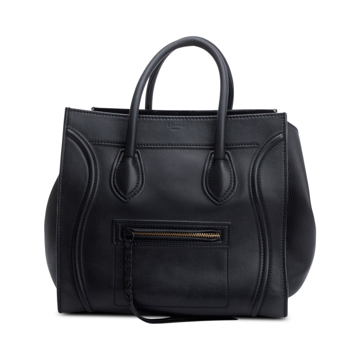 Celine Calfskin Phantom Luggage Tote Handbag Leather Black Tote Bag