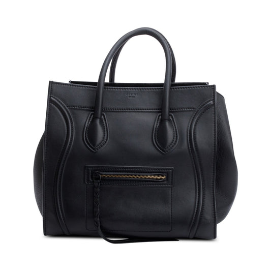Celine Calfskin Phantom Luggage Tote Handbag Leather Black Tote Bag