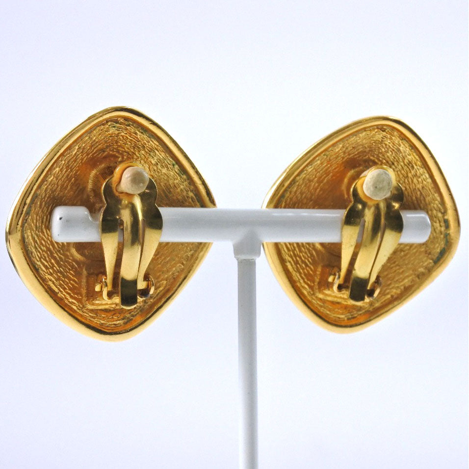 Chanel Coco Mark Gold Earrings