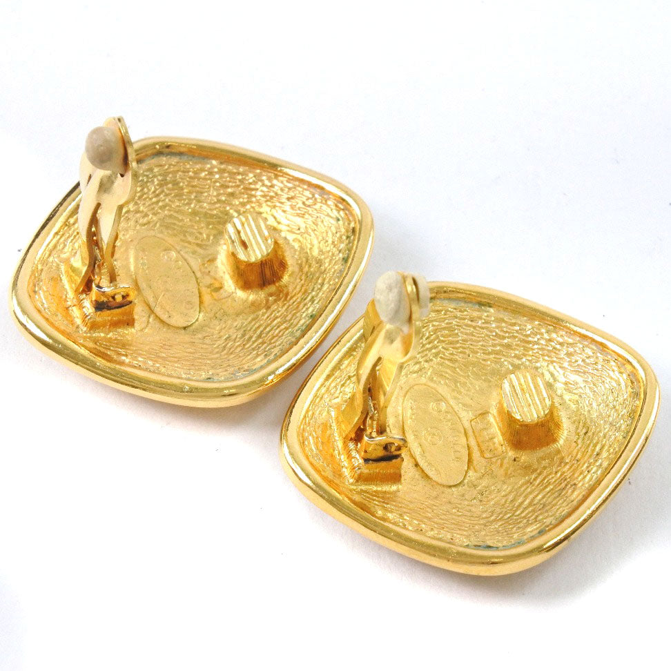 Chanel Coco Mark Gold Earrings