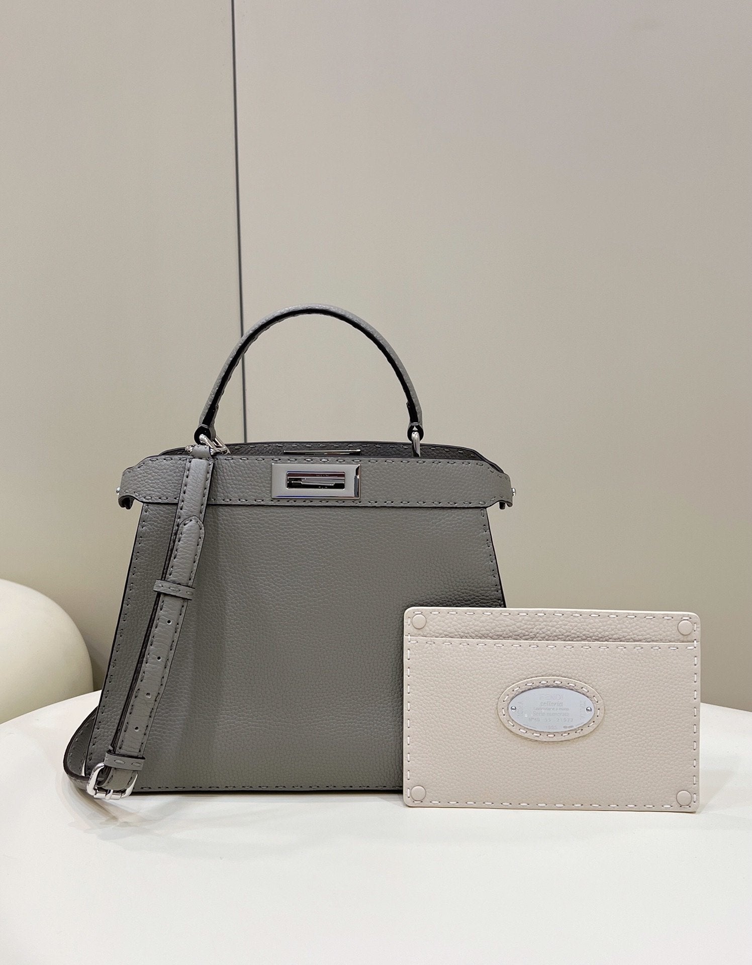 Fendi Iseeu Metop Qualityum Ff Gray Shoulder Bag