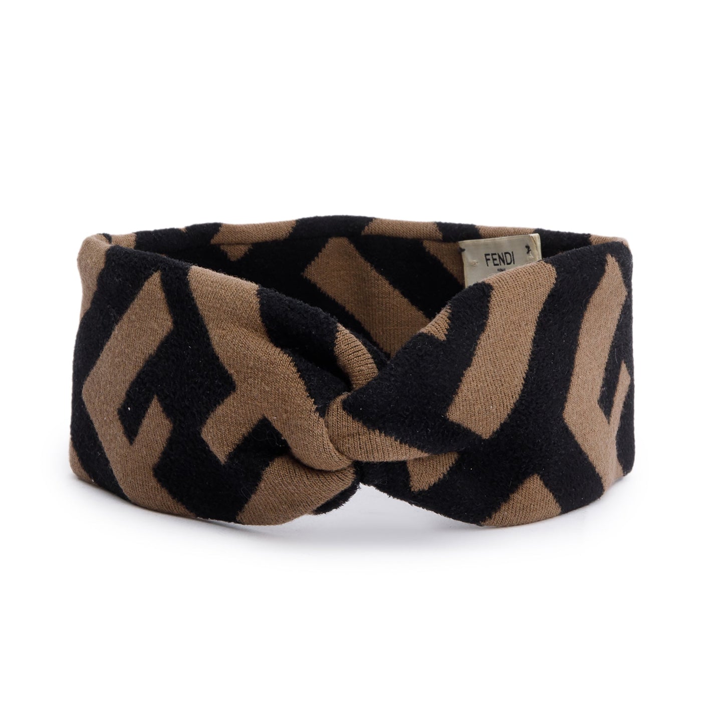 Fendi Wool Zucca Ff Headband Travel Bag Brown Logo