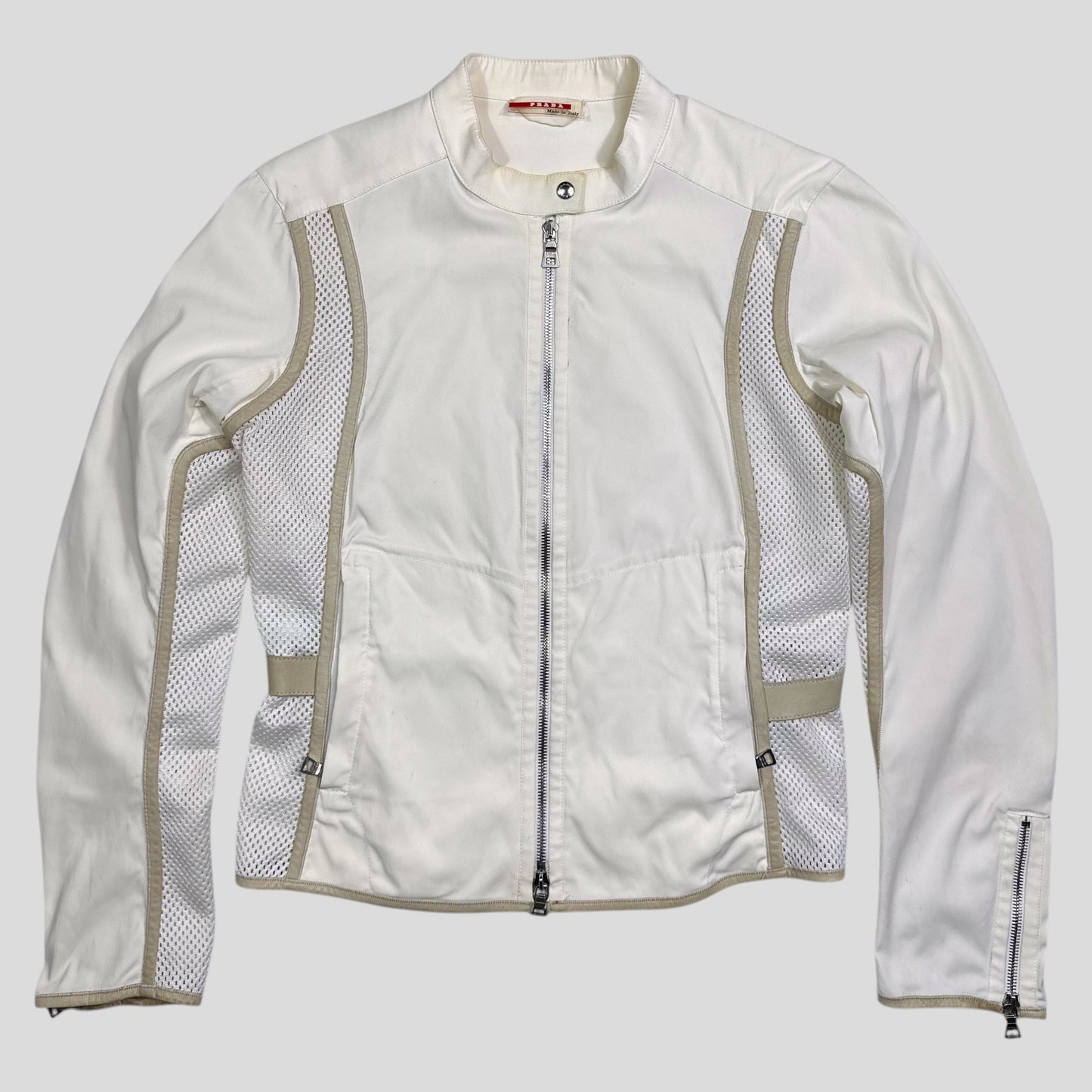Prada Handbag Sport Mesh and Moto Jacket Leather Nylon
