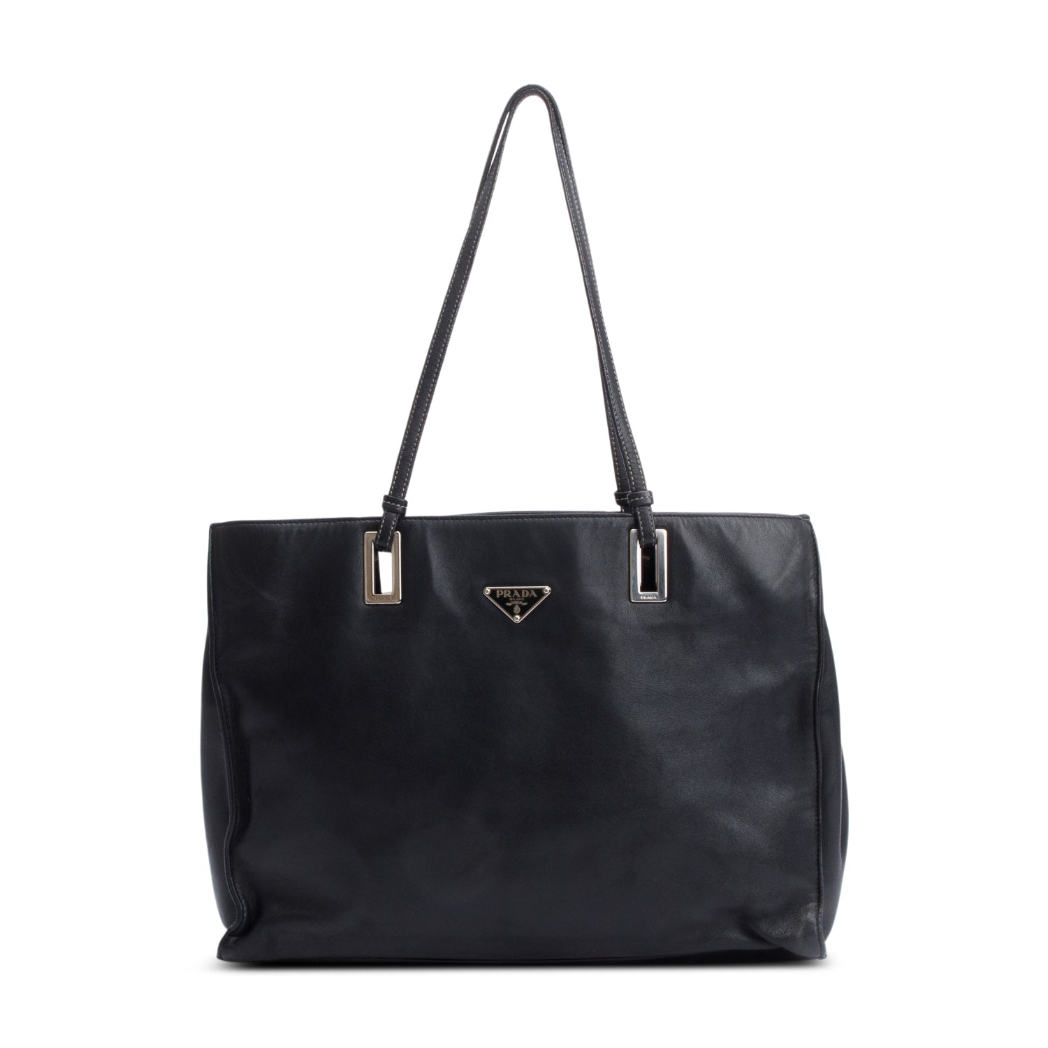 Prada Nappa Acciaio Tote Handbag Leather Black Tote Bag