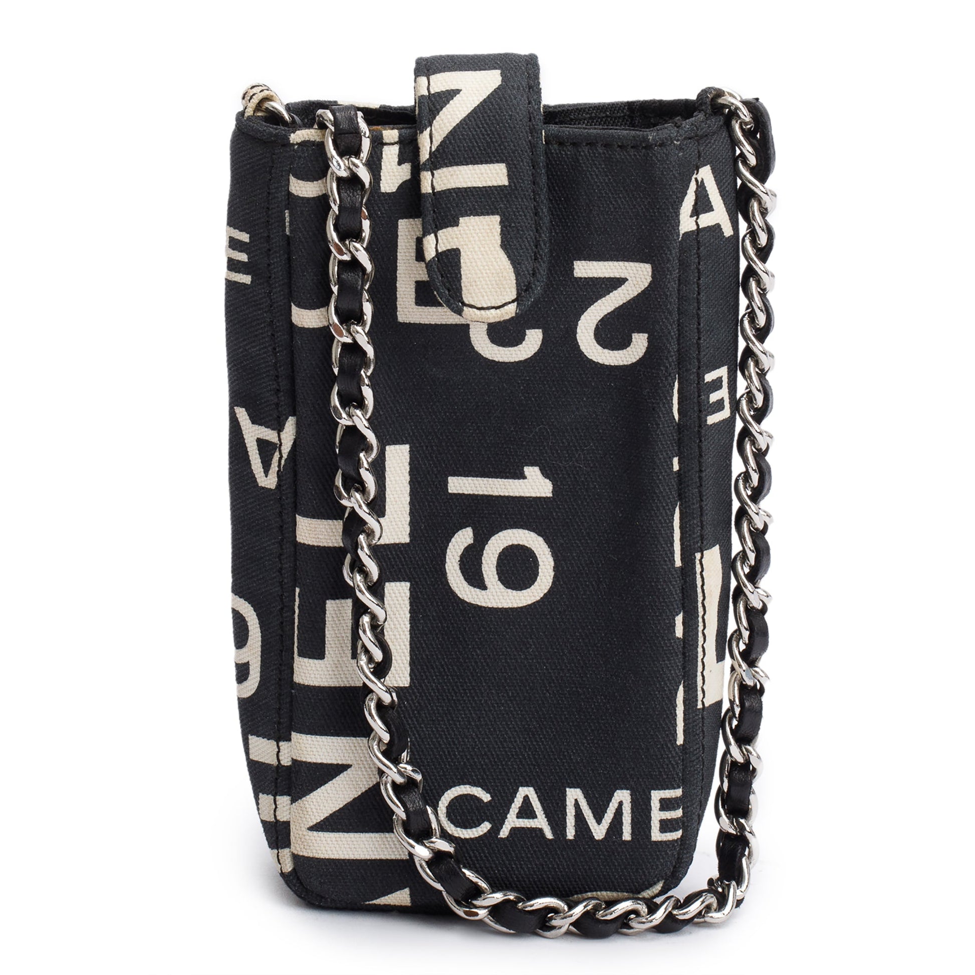 Chanel Rue 31 Cambon Phone Holder Canvas Black Travel Bag