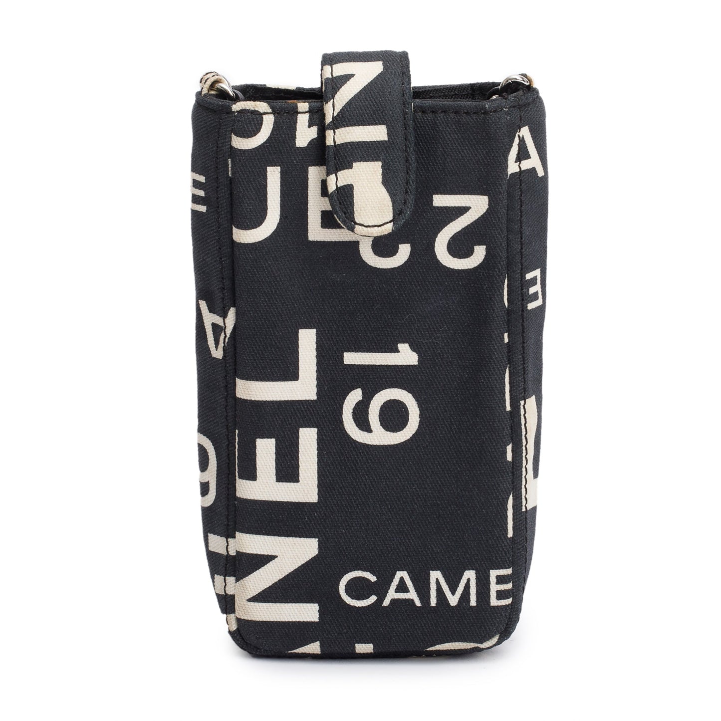 Chanel Rue 31 Cambon Phone Holder Canvas Black Travel Bag