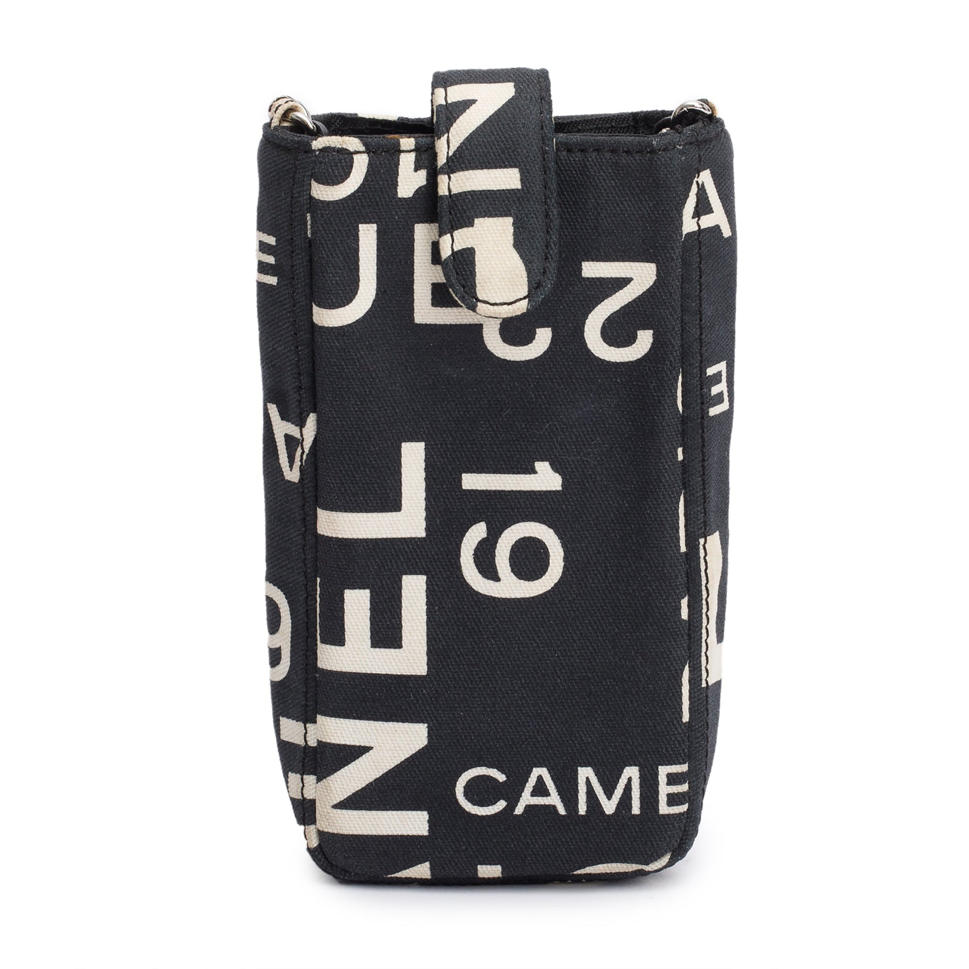 Chanel Rue 31 Cambon Phone Holder Canvas Black Travel Bag