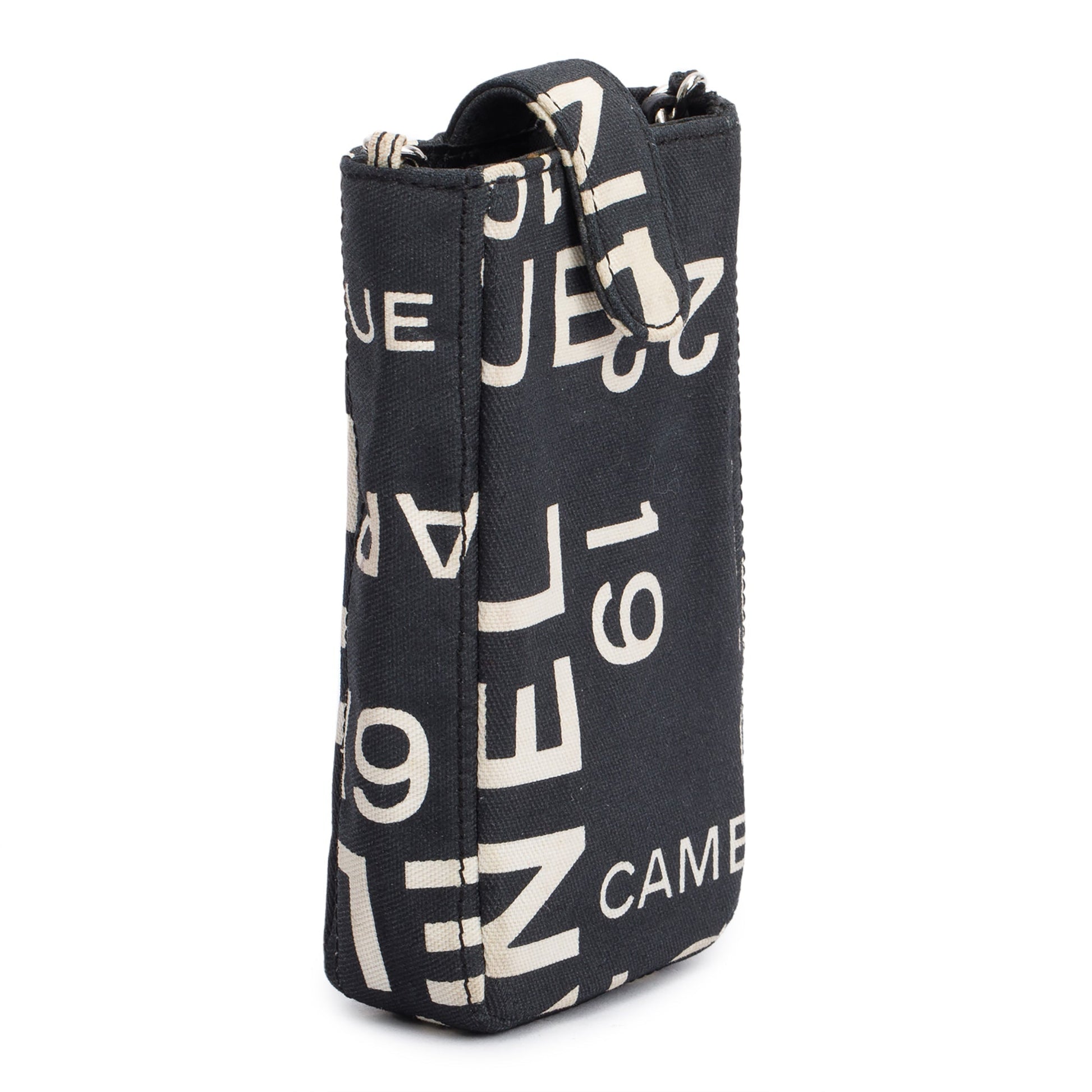 Chanel Rue 31 Cambon Phone Holder Canvas Black Travel Bag