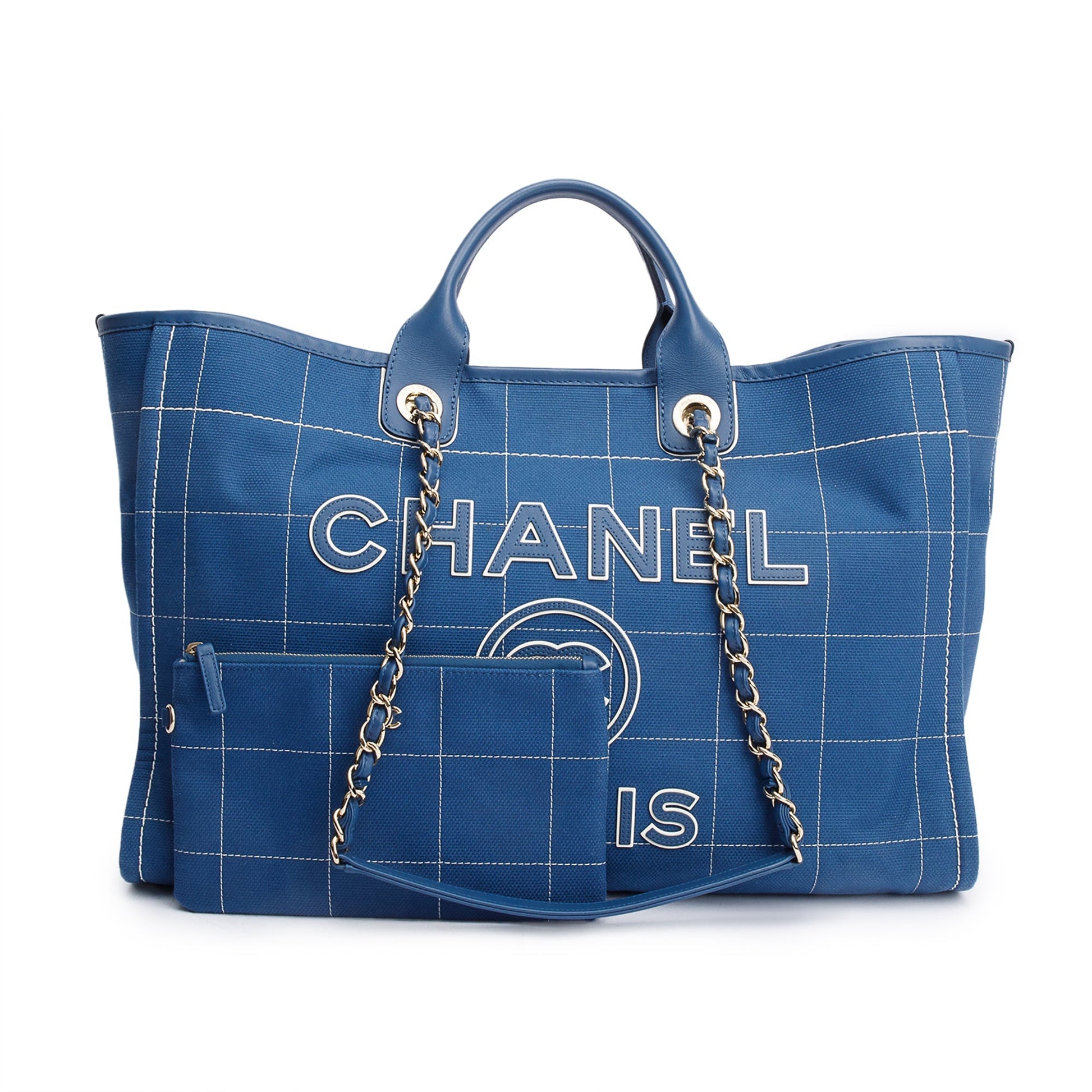Chanel Cotton Deauville Blue Travel Bag
