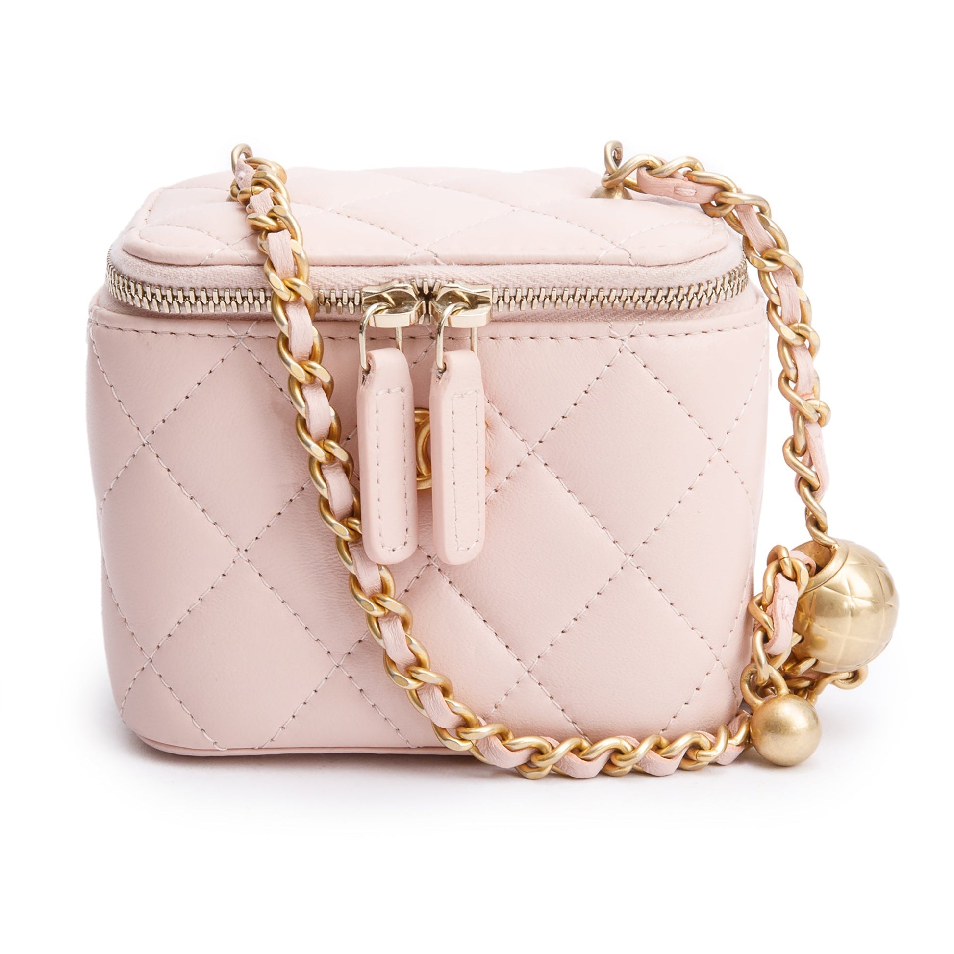 Chanel Pearl Crush Vanity Leather Calfskin Pink Travel Bag