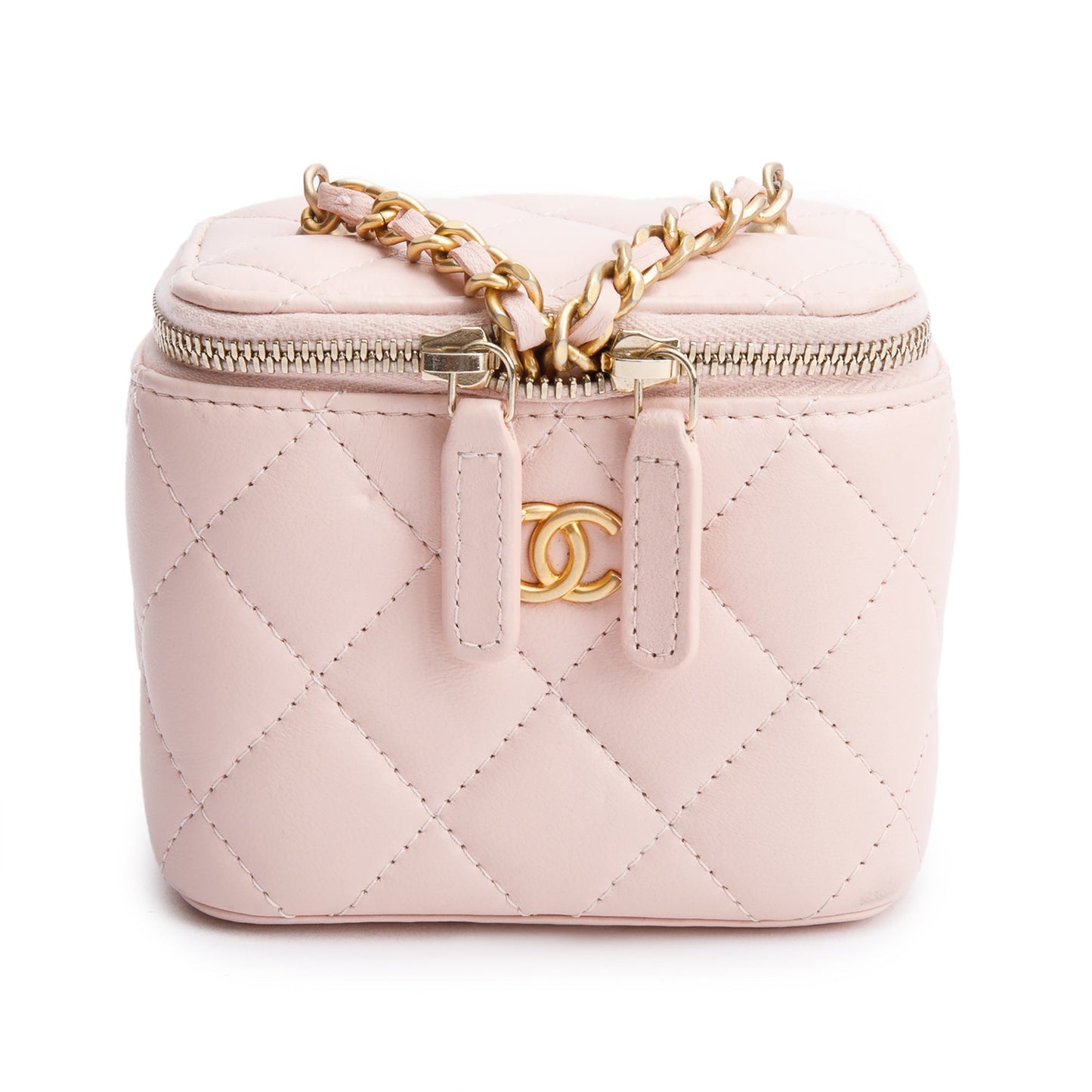 Chanel Pearl Crush Vanity Leather Calfskin Pink Travel Bag