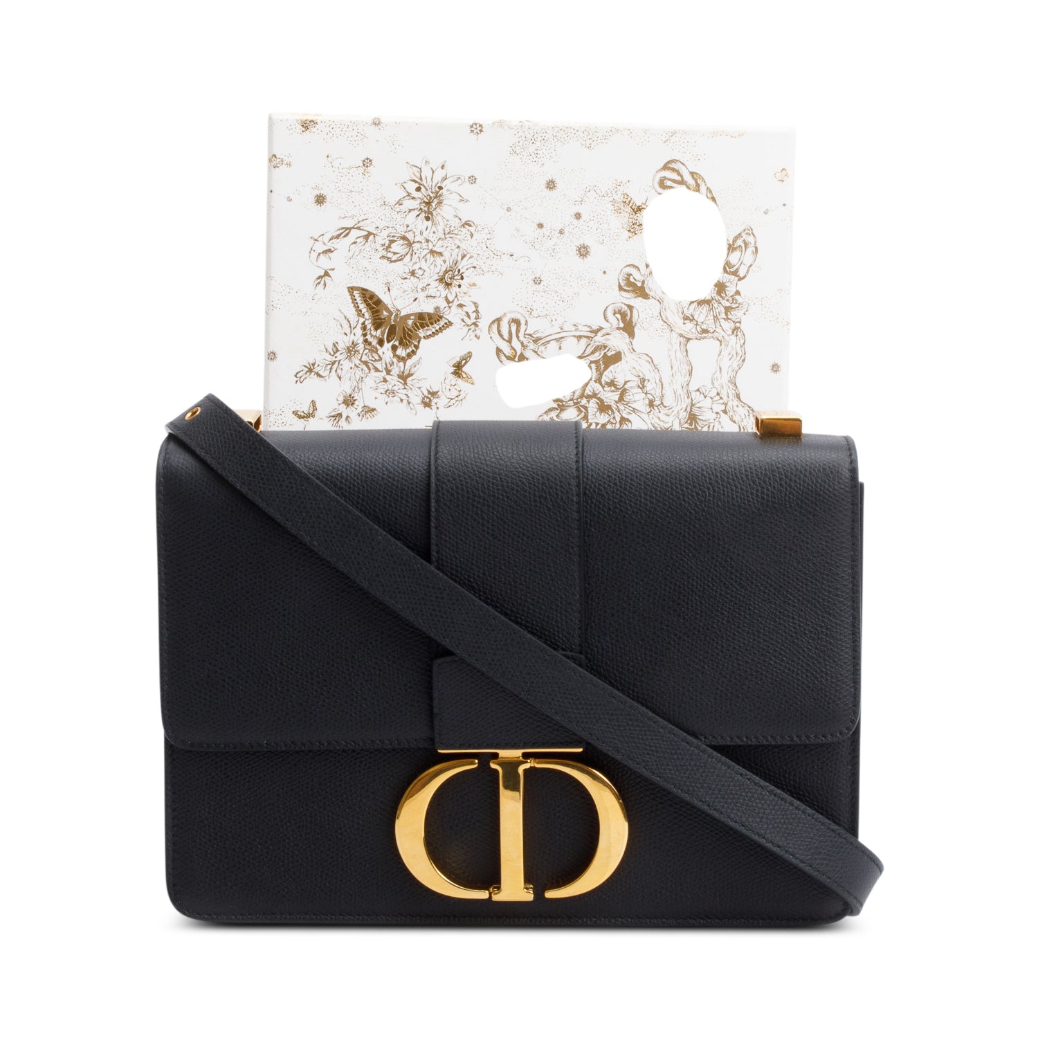 Dior Christian Montaigne Bag Leather Black Travel Bag