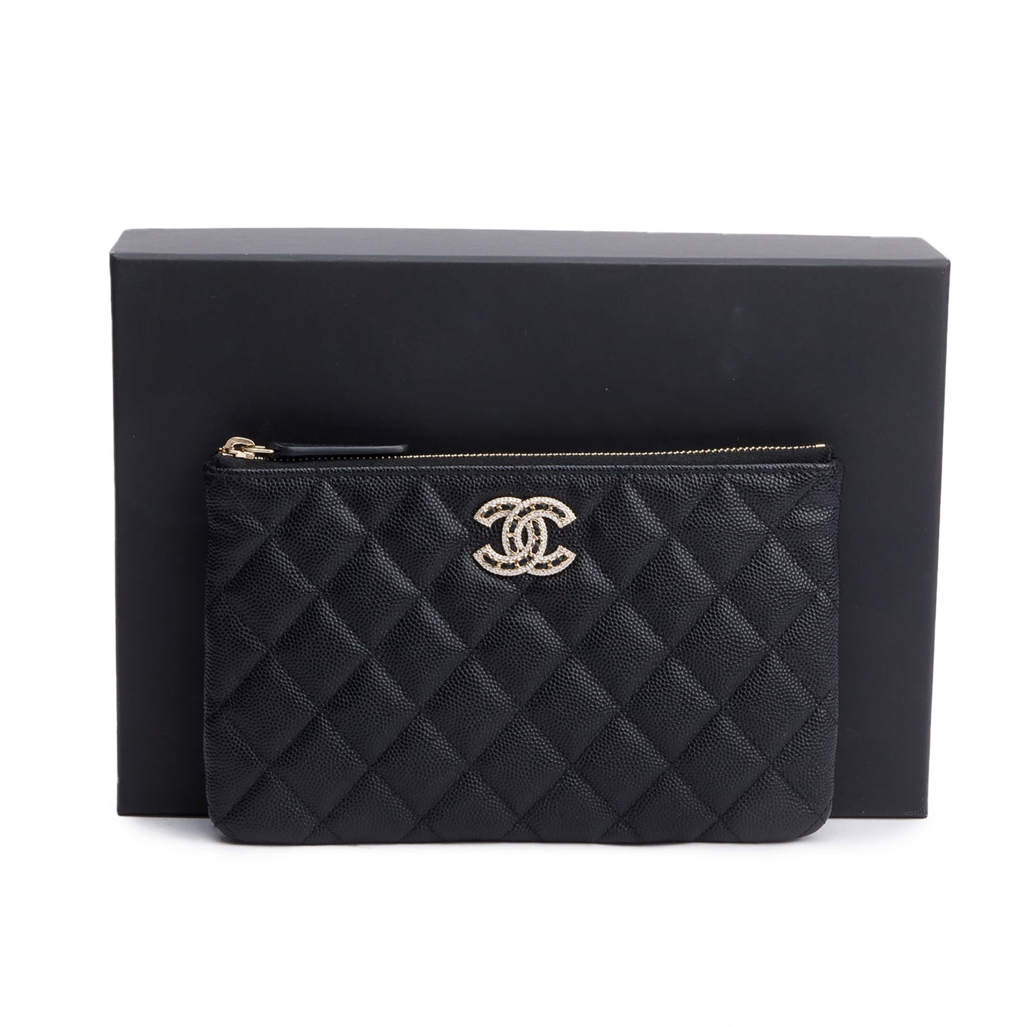Chanel Quilted Caviar O Leather Black Travel Bag 5