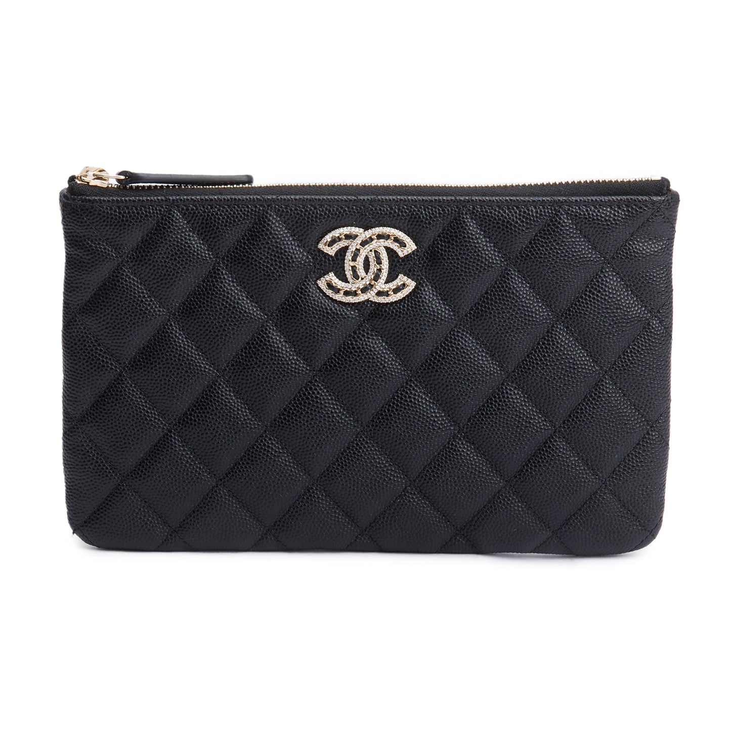 Chanel Quilted Caviar O Leather Black Travel Bag 5