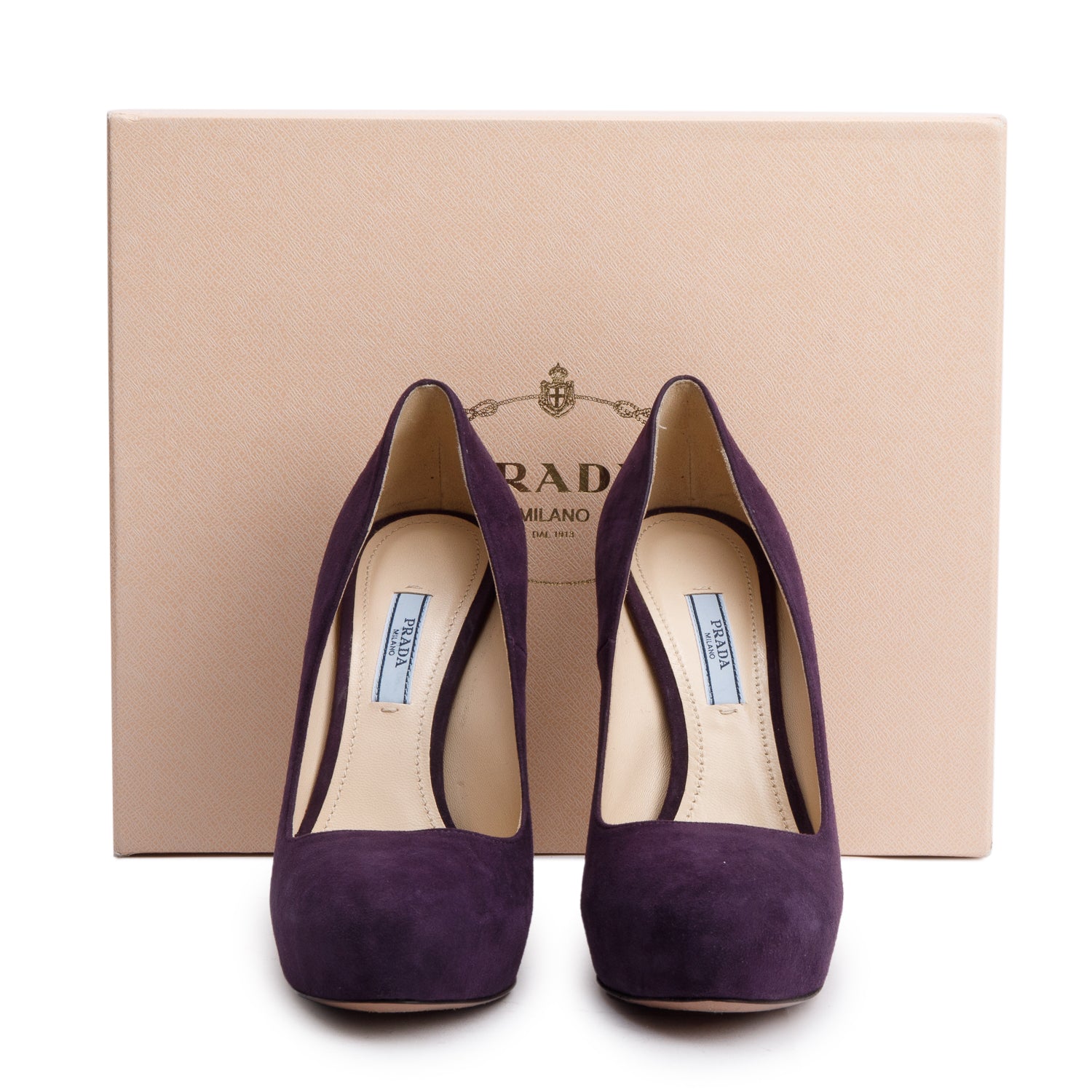 Prada Purple Pumps, Size Handbag Suede Shoes
