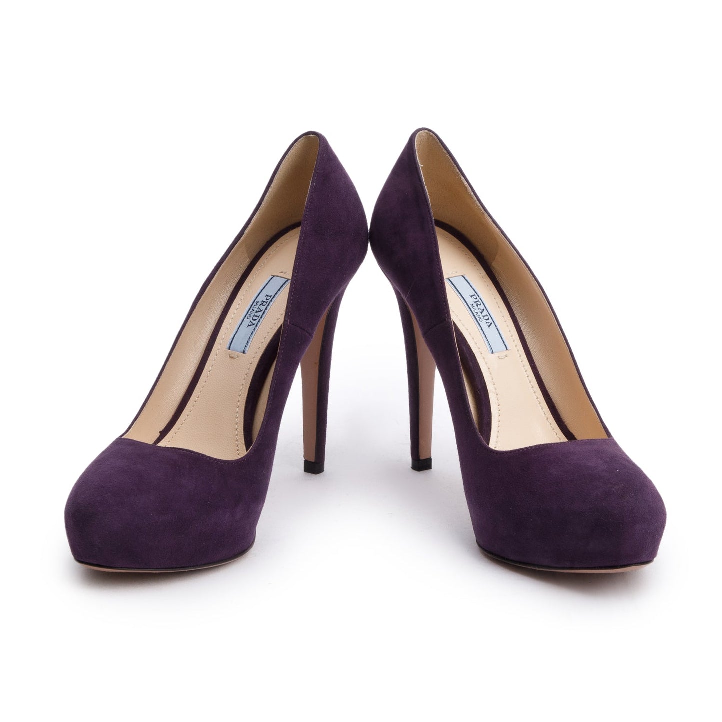 Prada Purple Pumps, Size Handbag Suede Shoes