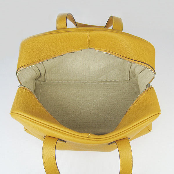 Hermes Luxury Togo Handbag Yellow Leather Travel Bag