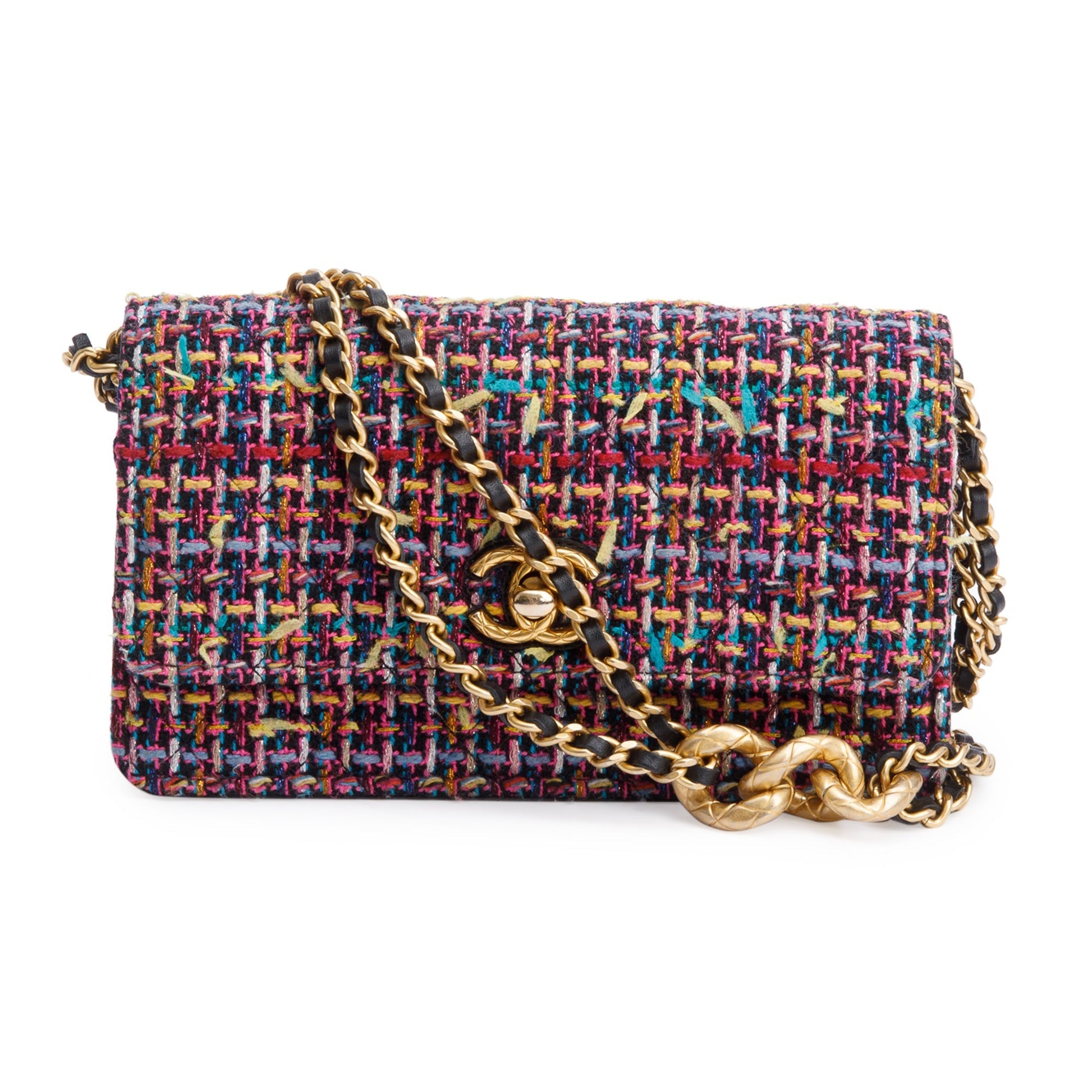 Chanel Tweed Flap Multicolor Travel Bag