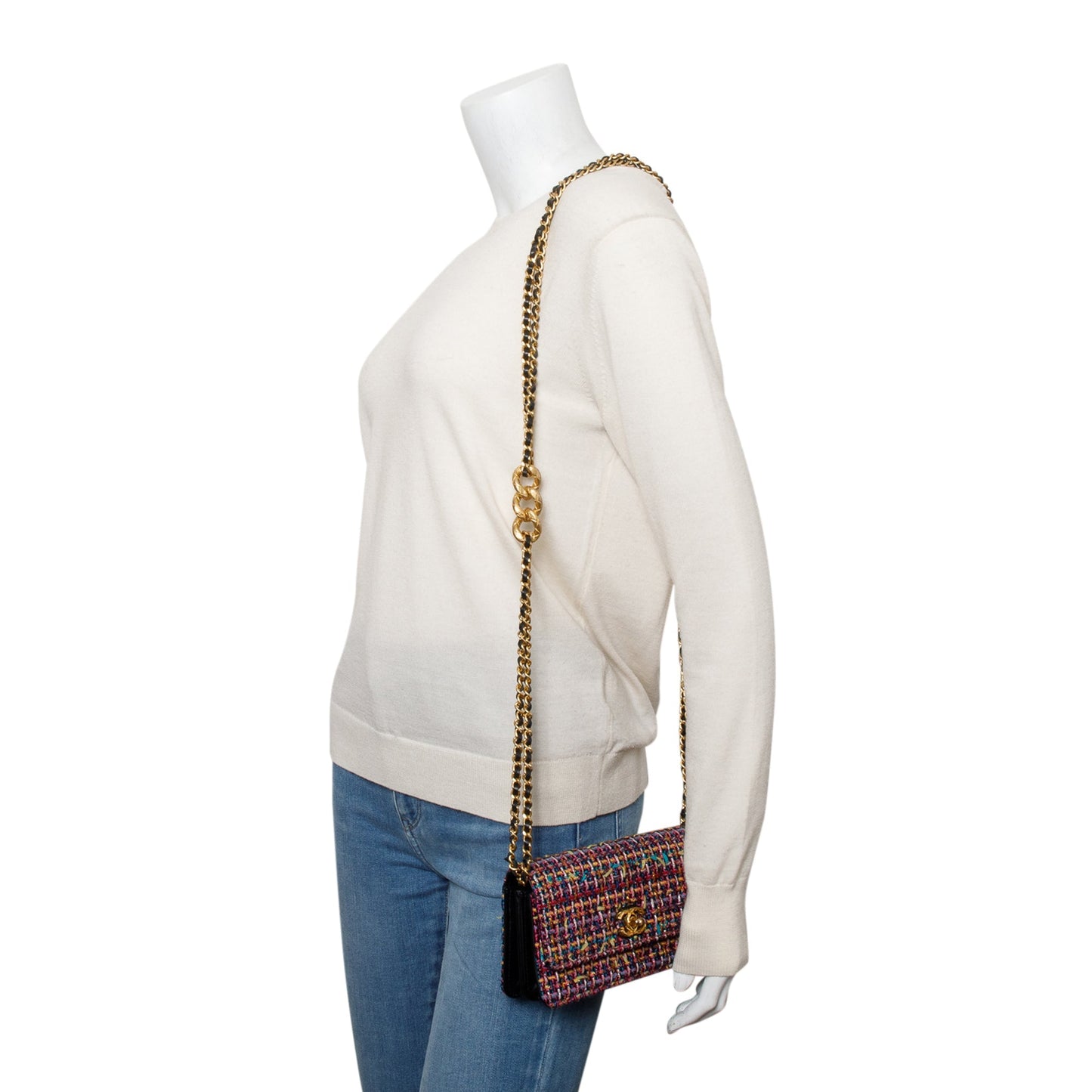 Chanel Tweed Flap Multicolor Travel Bag