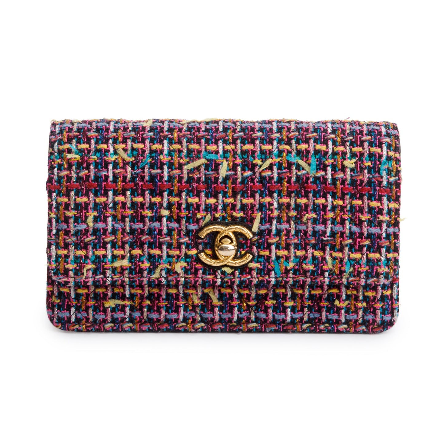 Chanel Tweed Flap Multicolor Travel Bag