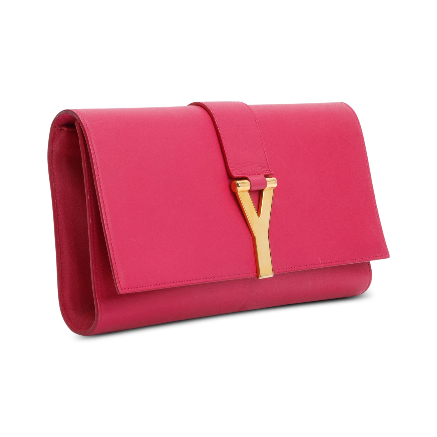 YSL Saint Laurent Classic Ligne Clutch Leather Pink Clutch Bag