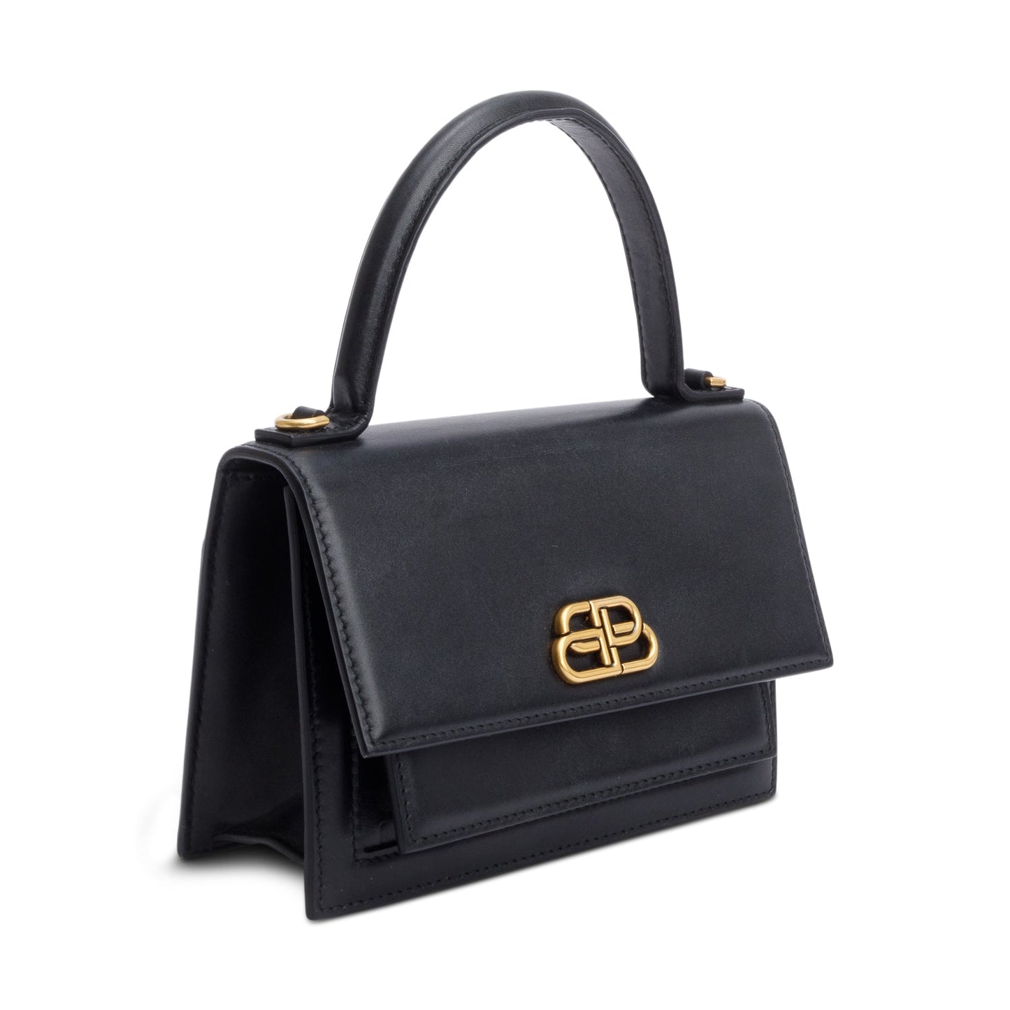 Balenciaga Xs Sharp Top Handle Bag Leather Black Travel Bag