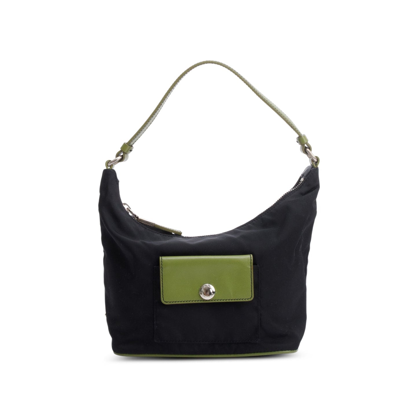 Prada Tessuto Mini Sirio Pocket Hobo Bag Leather Black Travel Bag