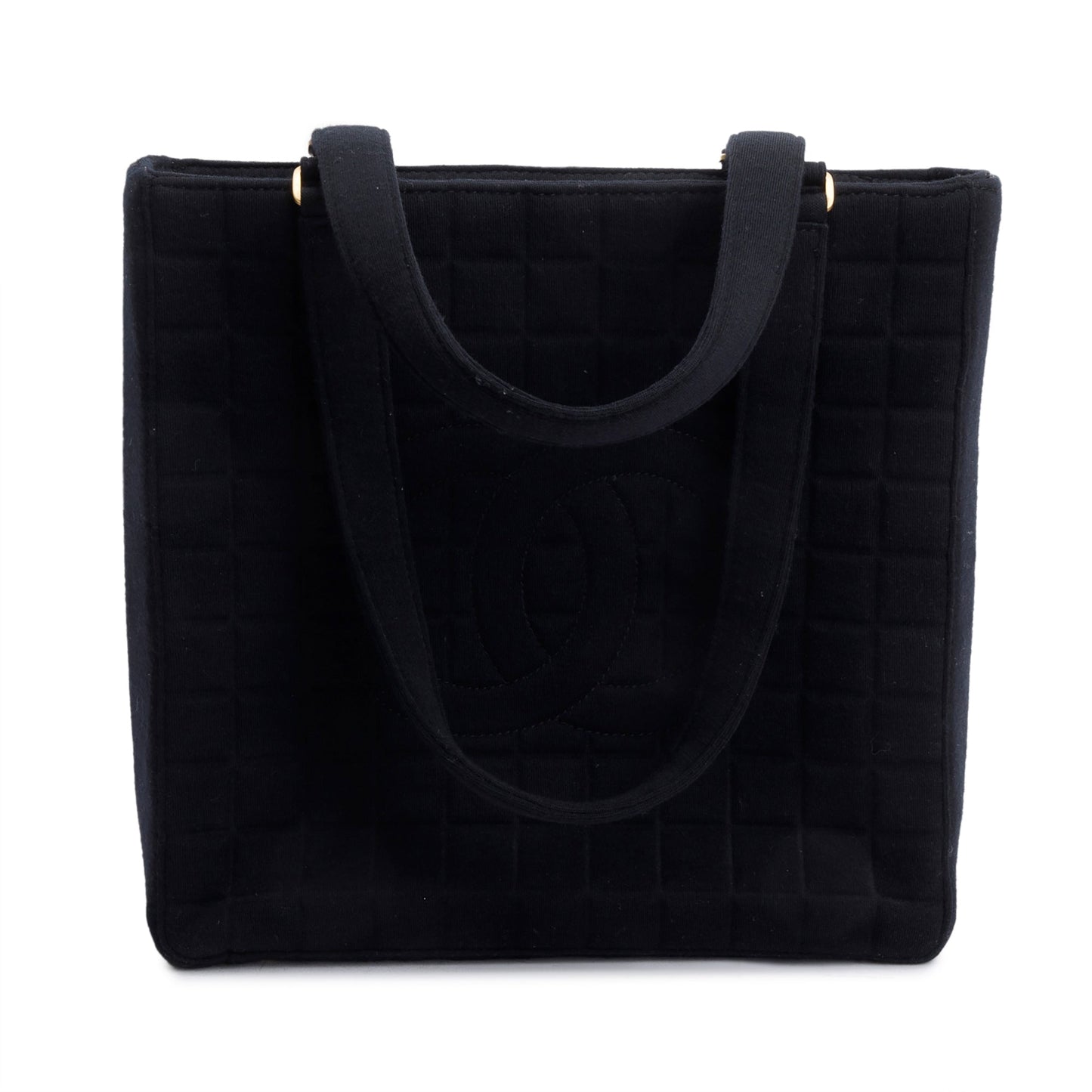 Chanel Quilted Jersey Chocolate Bar CC Black Travel Bag