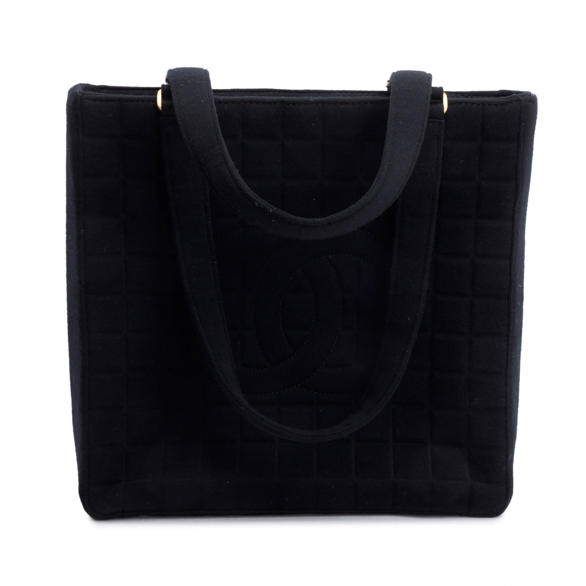 Chanel Quilted Jersey Chocolate Bar CC Black Travel Bag