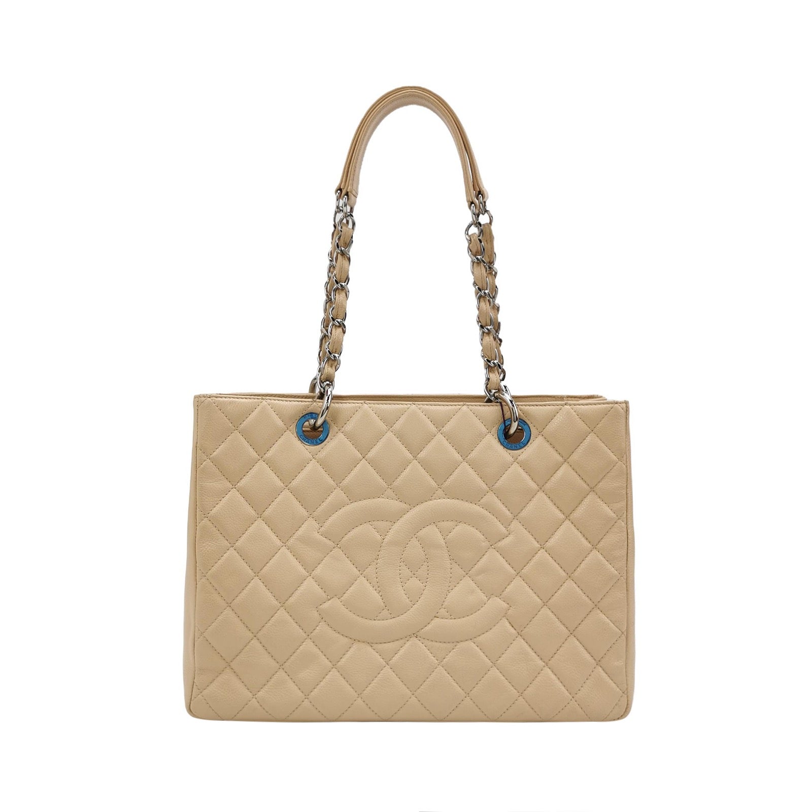 Chanel GST Grand Shopping Caviar Beige PM Leather Tote Bag 3