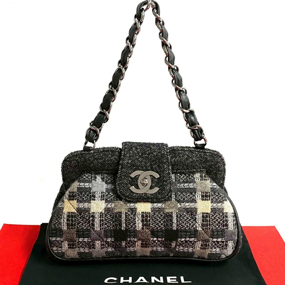 Chanel Tweed Lambskin COCO Mark Multicolor Shoulder Bag