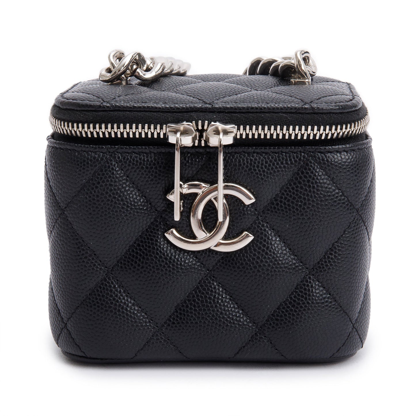 Chanel Caviar Micro Coco Vanity Leather Black Travel Bag
