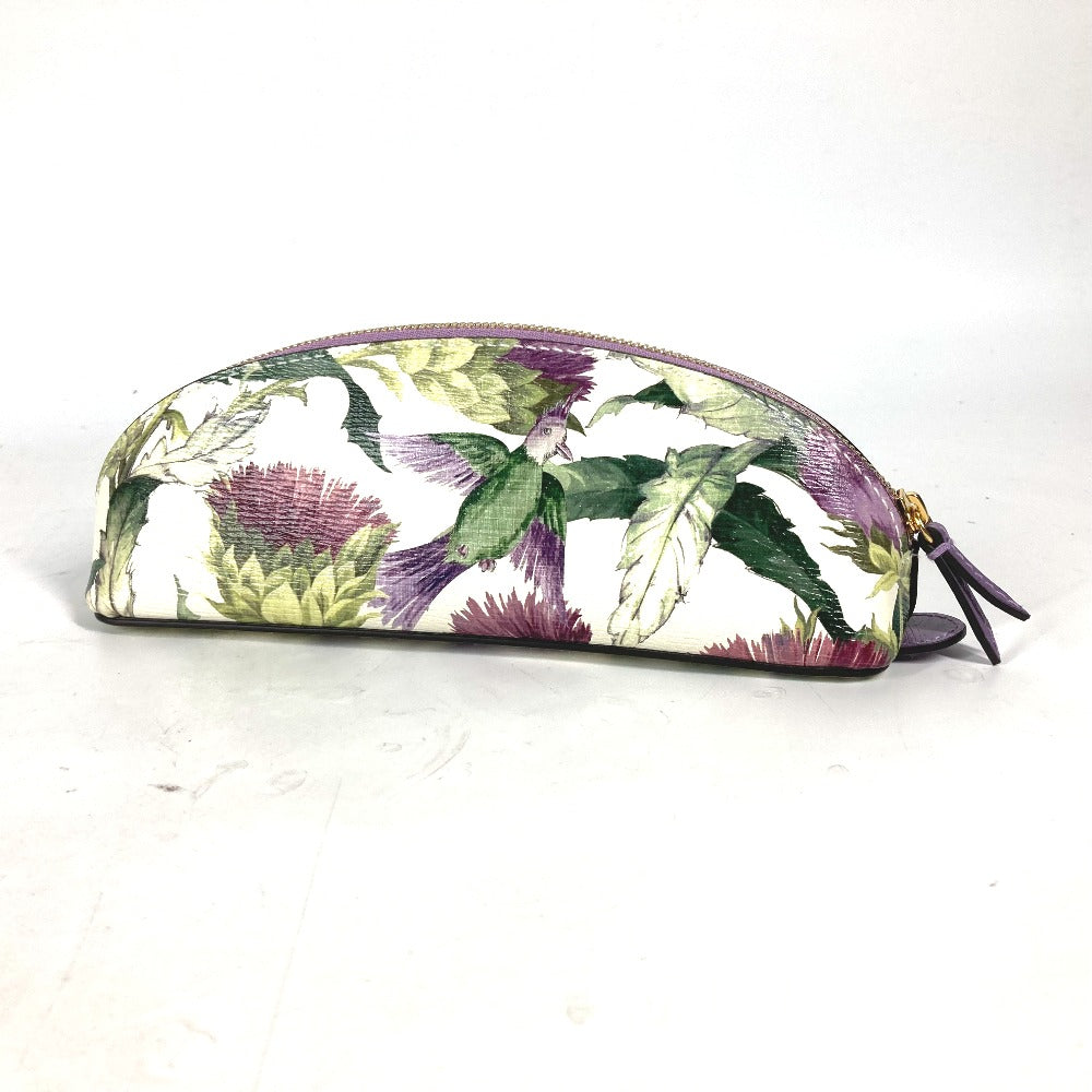 Gucci pencil purple Tian Flora Print Leather Handbag