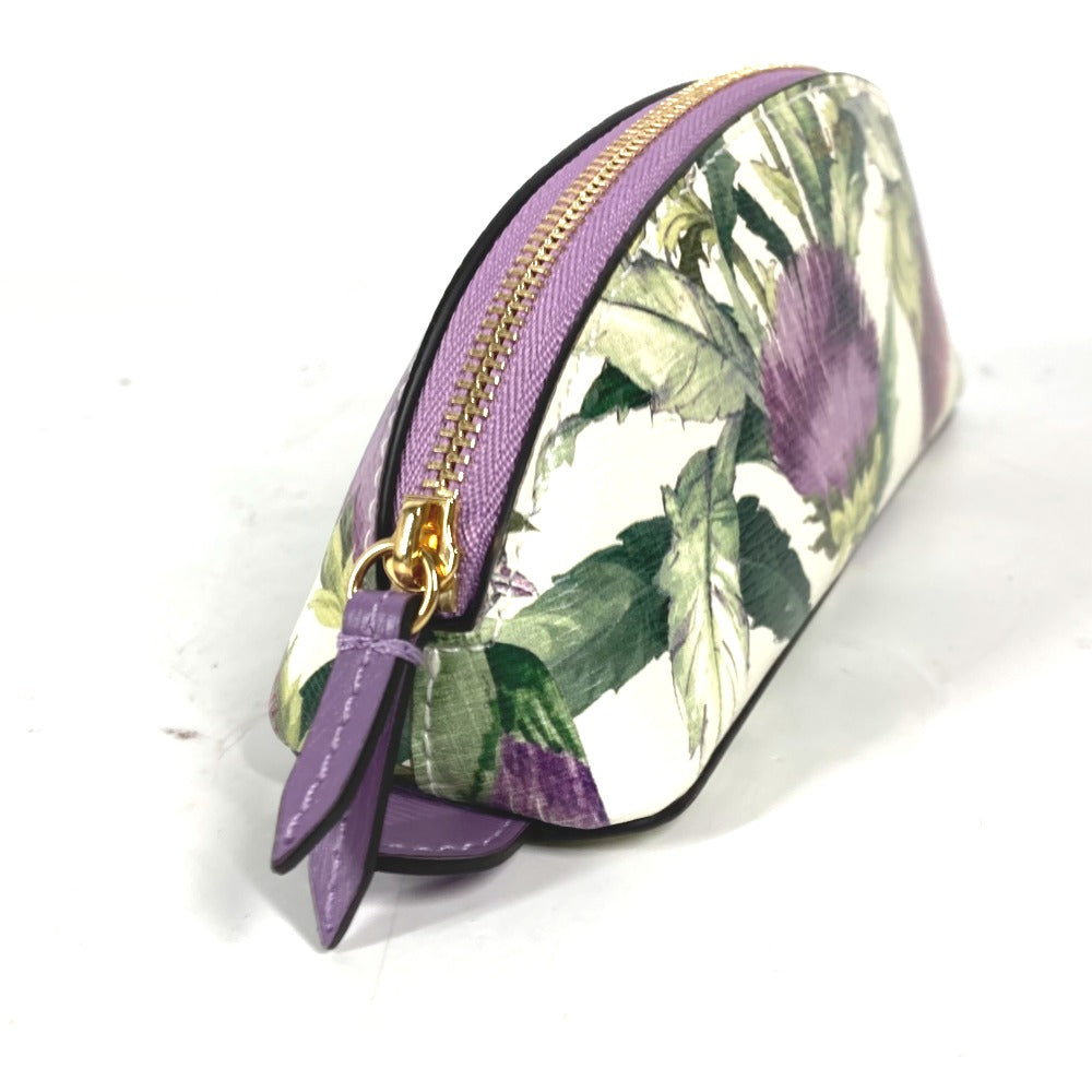 Gucci pencil purple Tian Flora Print Leather Handbag