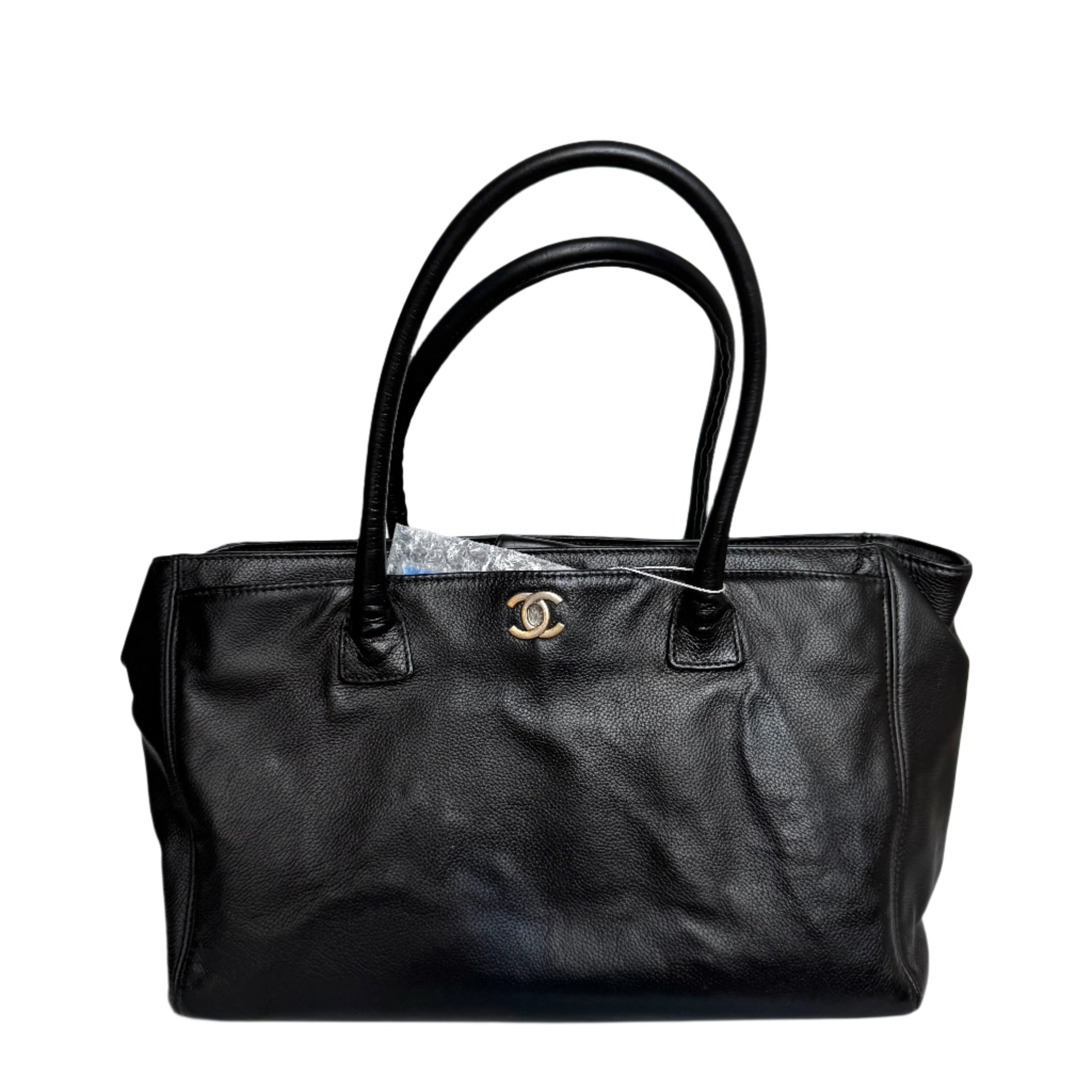 Chanel Cerf Executive Caviar Hardware Black Gold Leather Handbag Hardware 2