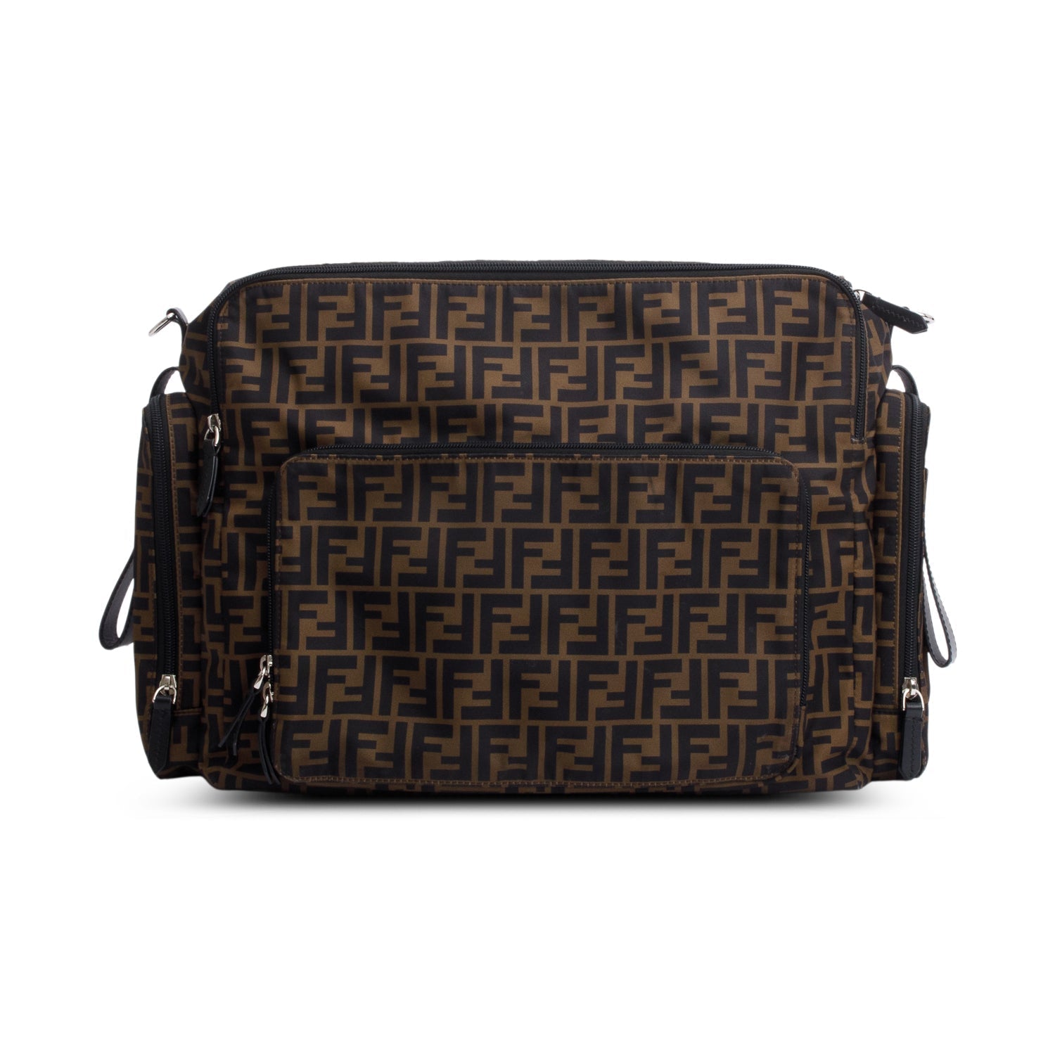 Fendi Ff Zucca Changing Diaper Bag Nylon Brown Travel Bag