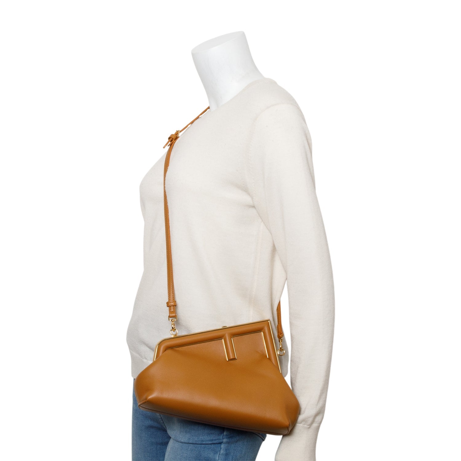 Fendi Nappa First Bag Leather Brown Travel Bag