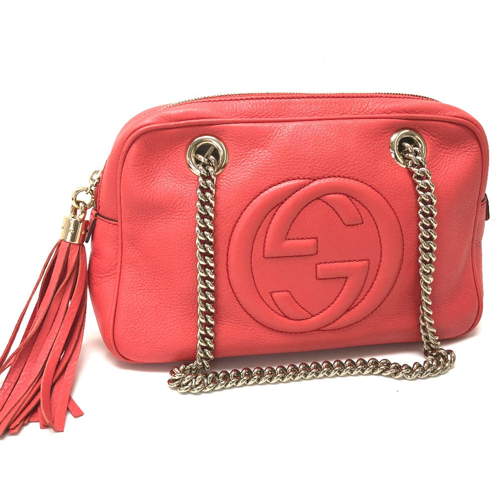 Gucci Begonia Interlocking G SOHO Leather Pink Small Shoulder Bag