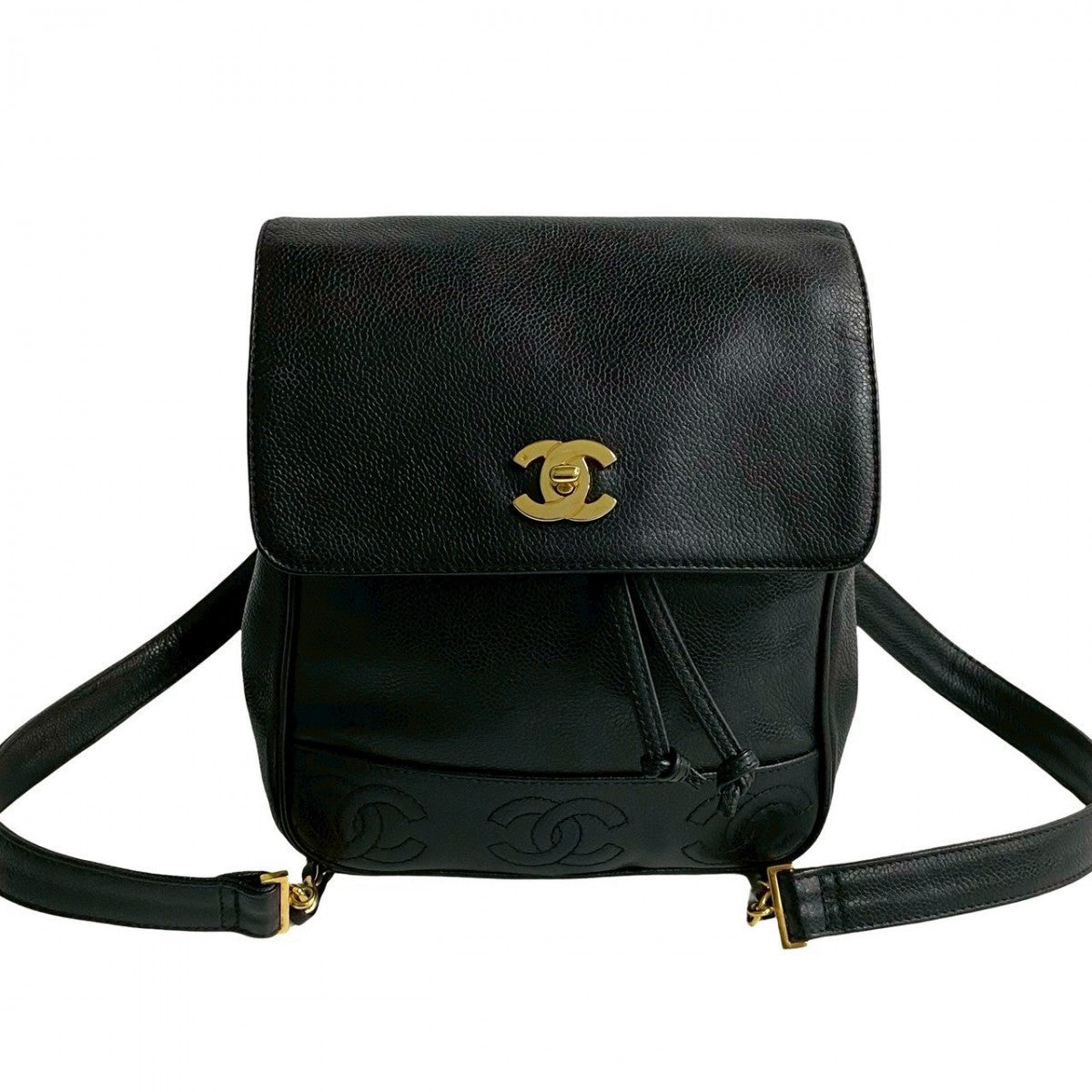 Chanel Backpack Matt caviar skin Trip Luco Black