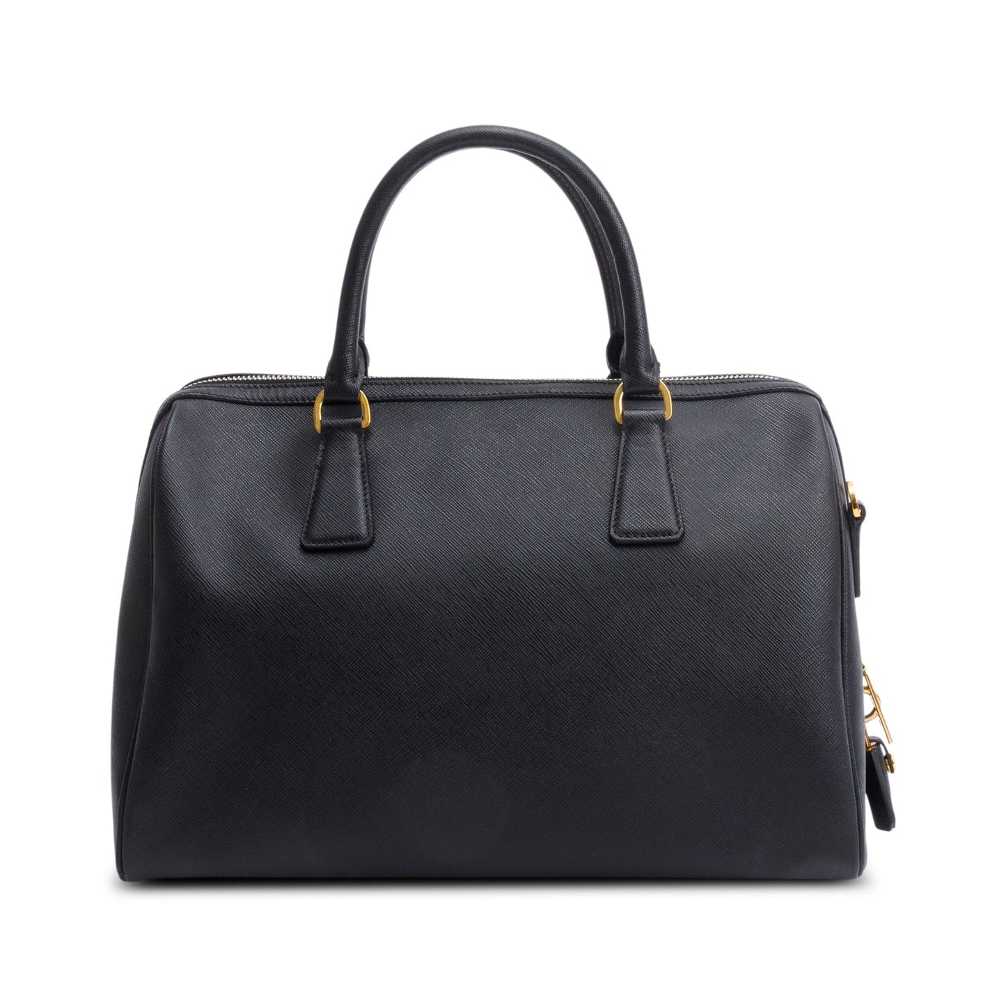 Prada Saffiano Lux Bowler Bag Black Travel Bag