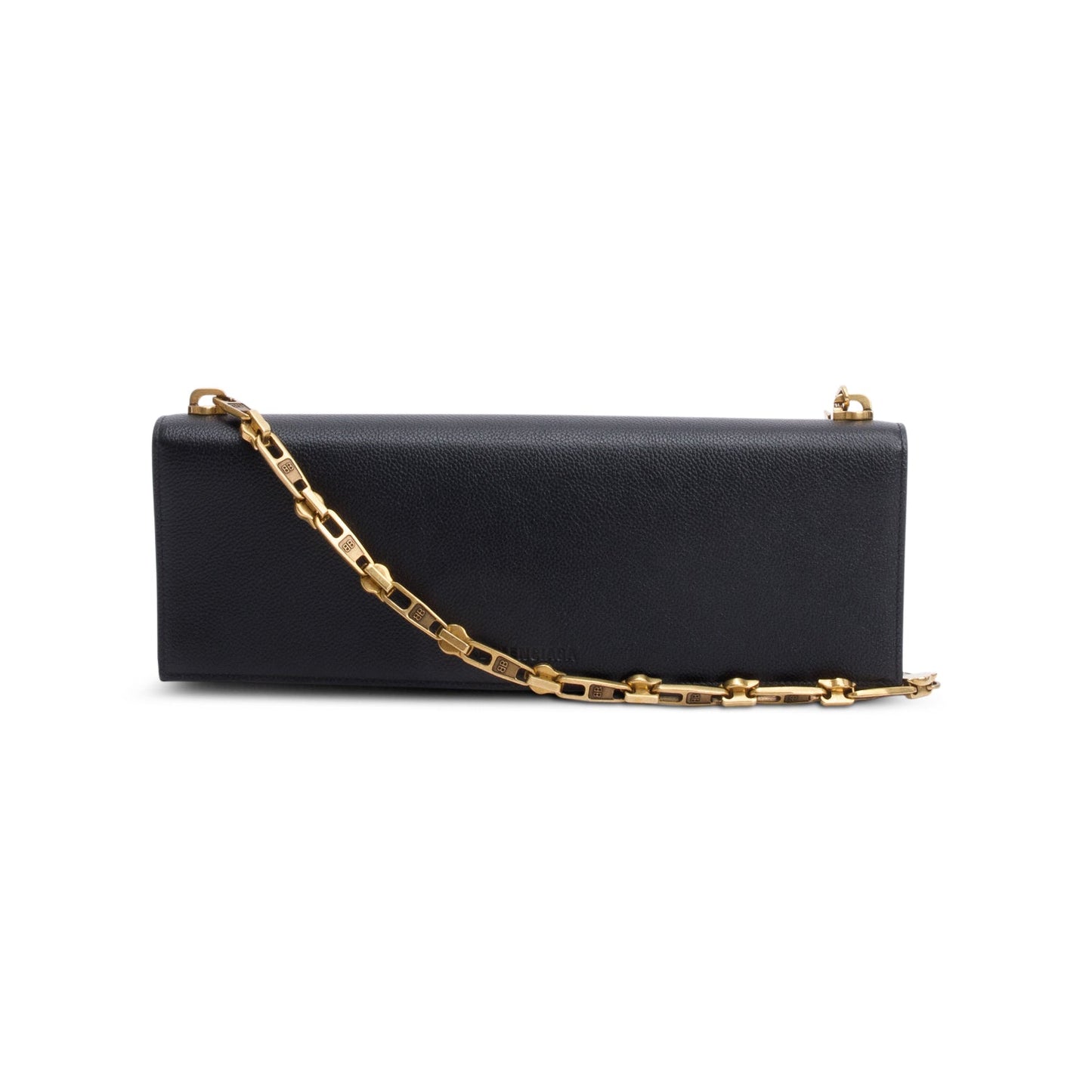 Balenciaga Essential Calfskin Shoulder Bag Leather Black