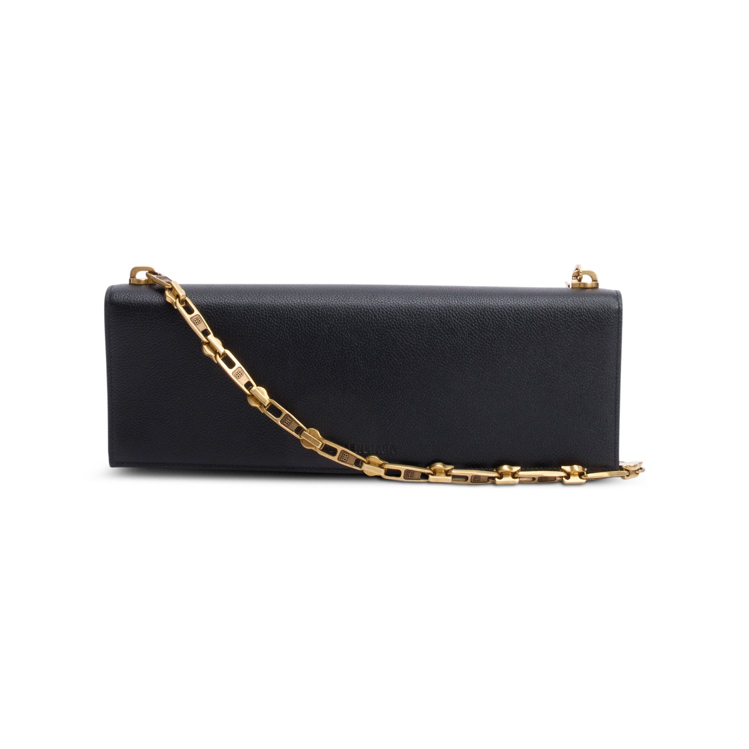 Balenciaga Essential Calfskin Shoulder Bag Leather Black