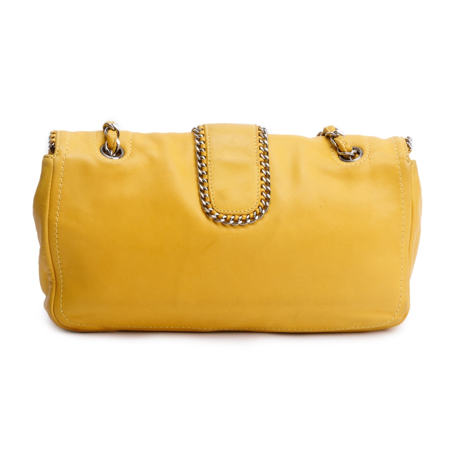 Chanel Madison Flap Leather Lambskin Yellow Travel Bag