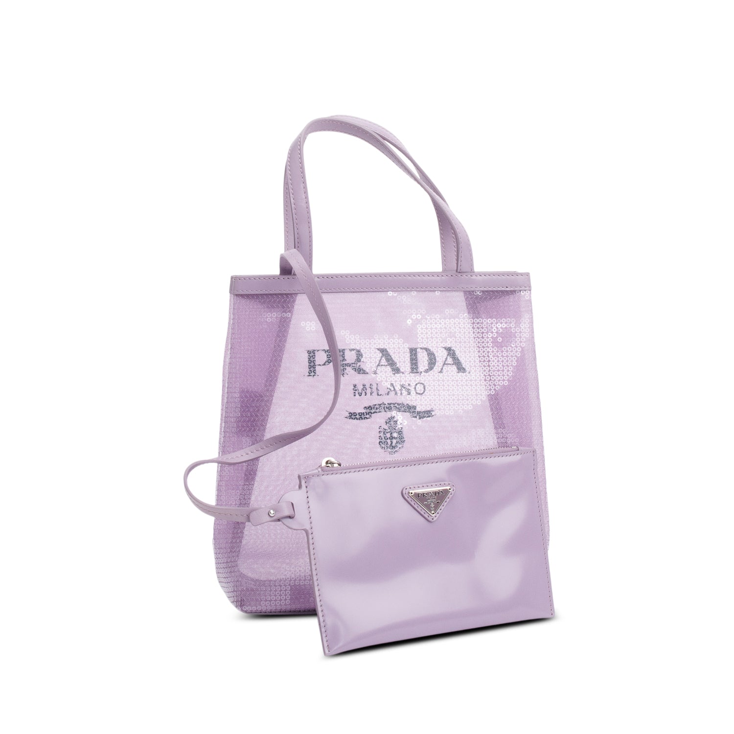 Prada Purple Sequin Mesh Tote Bag Small