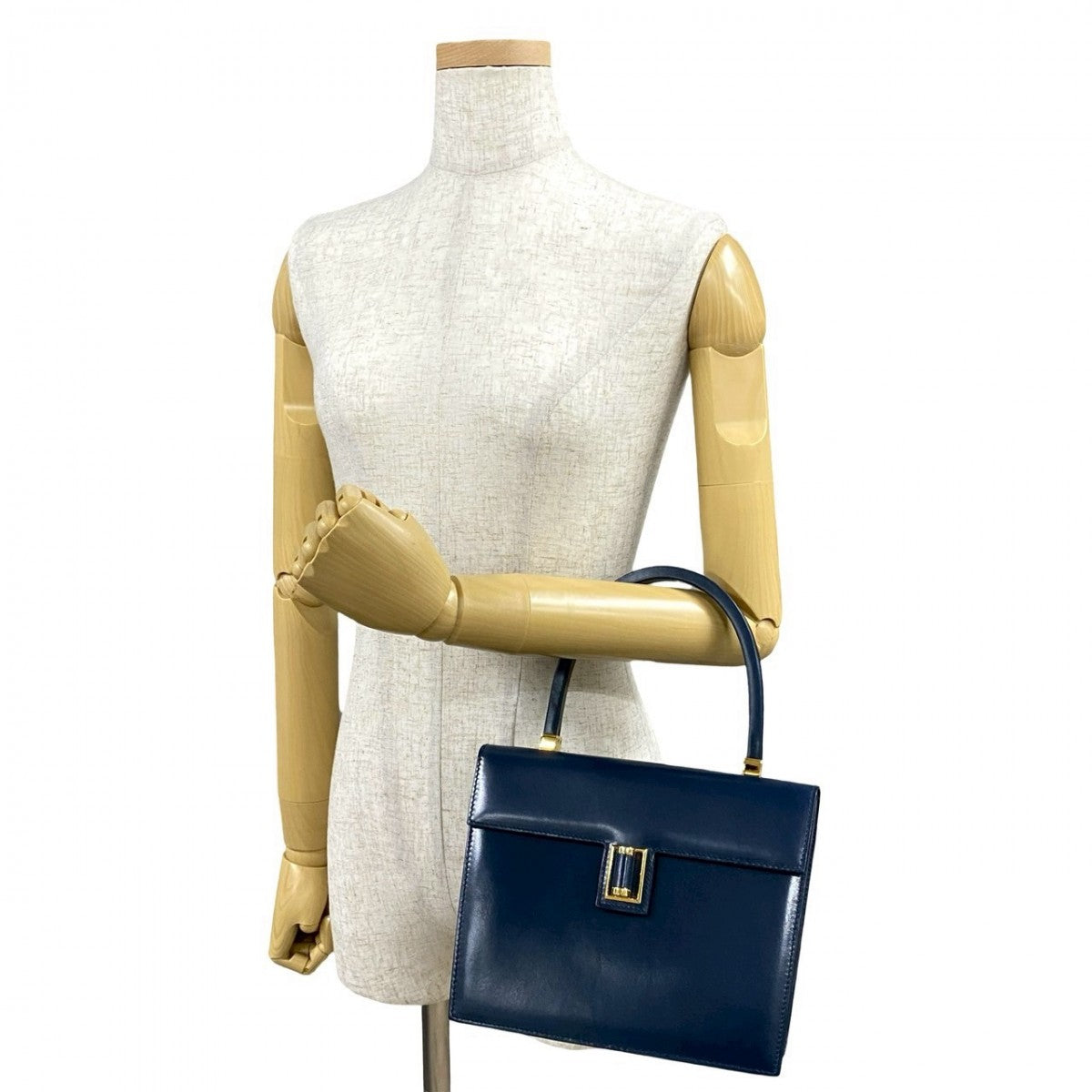 Gucci GG logoMetal Old Leather Navy Handbag