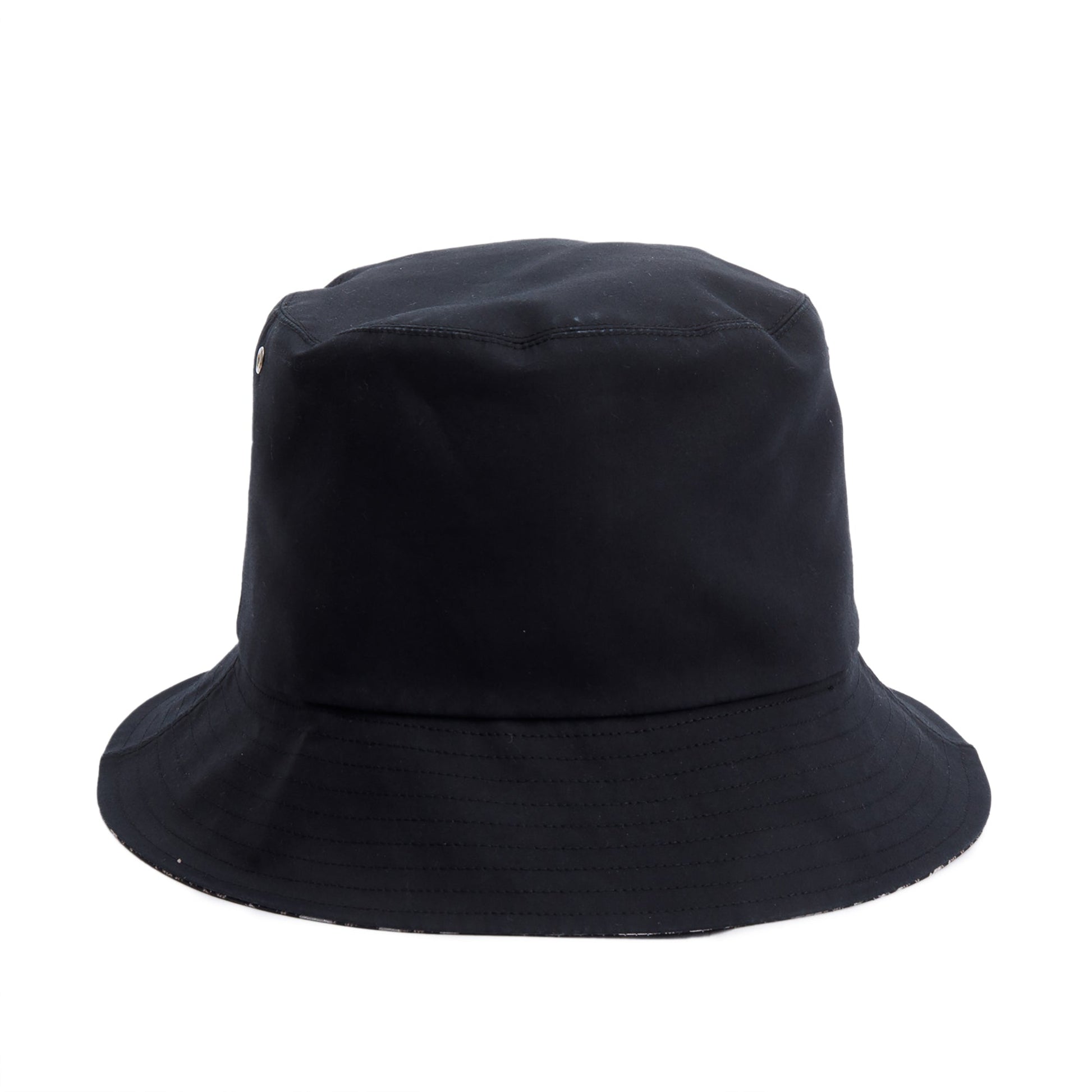 Dior Christian Cotton Teddy D Reversible Brim Hat Black Small Bucket Bag