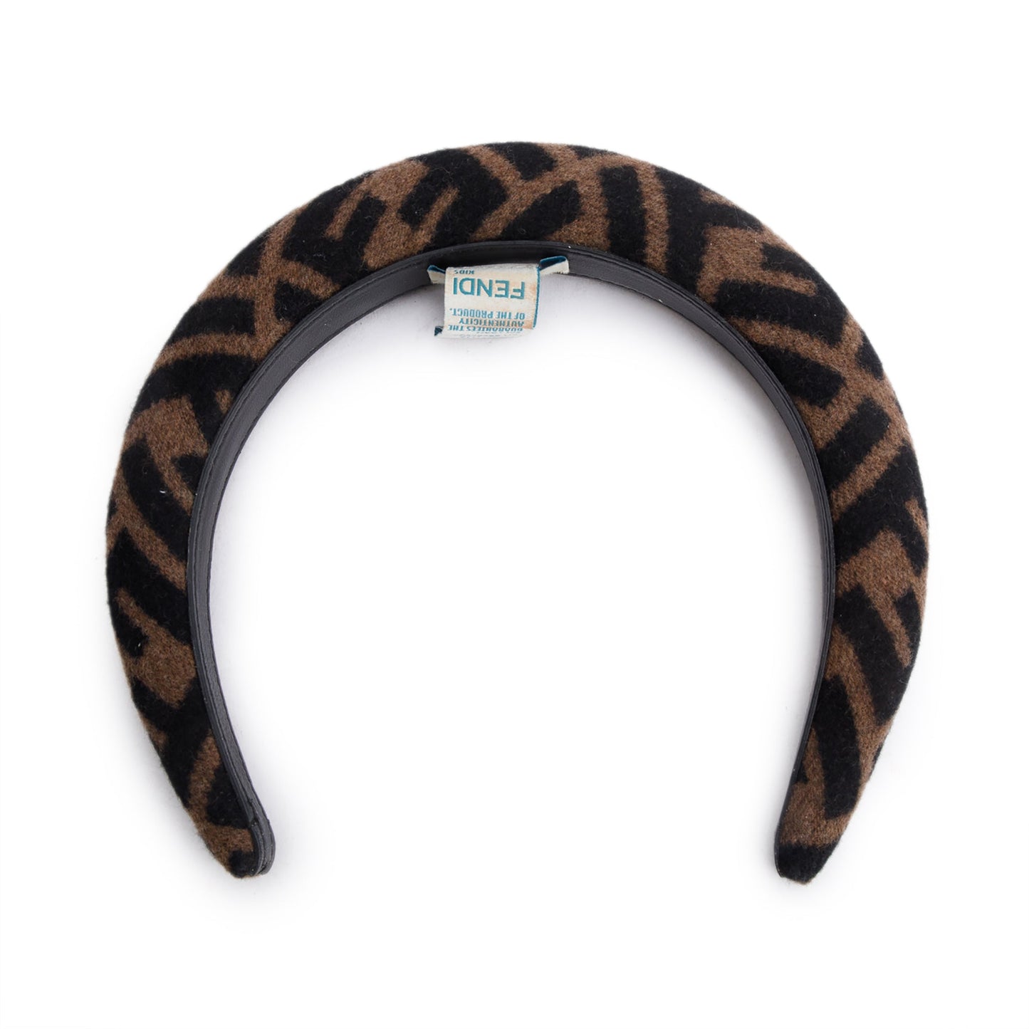Fendi Zucca Ff Wool Cashmere Headband Travel Bag Brown Logo