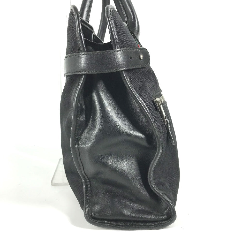 Gucci Business Leather Nylon Black Logo Handbag