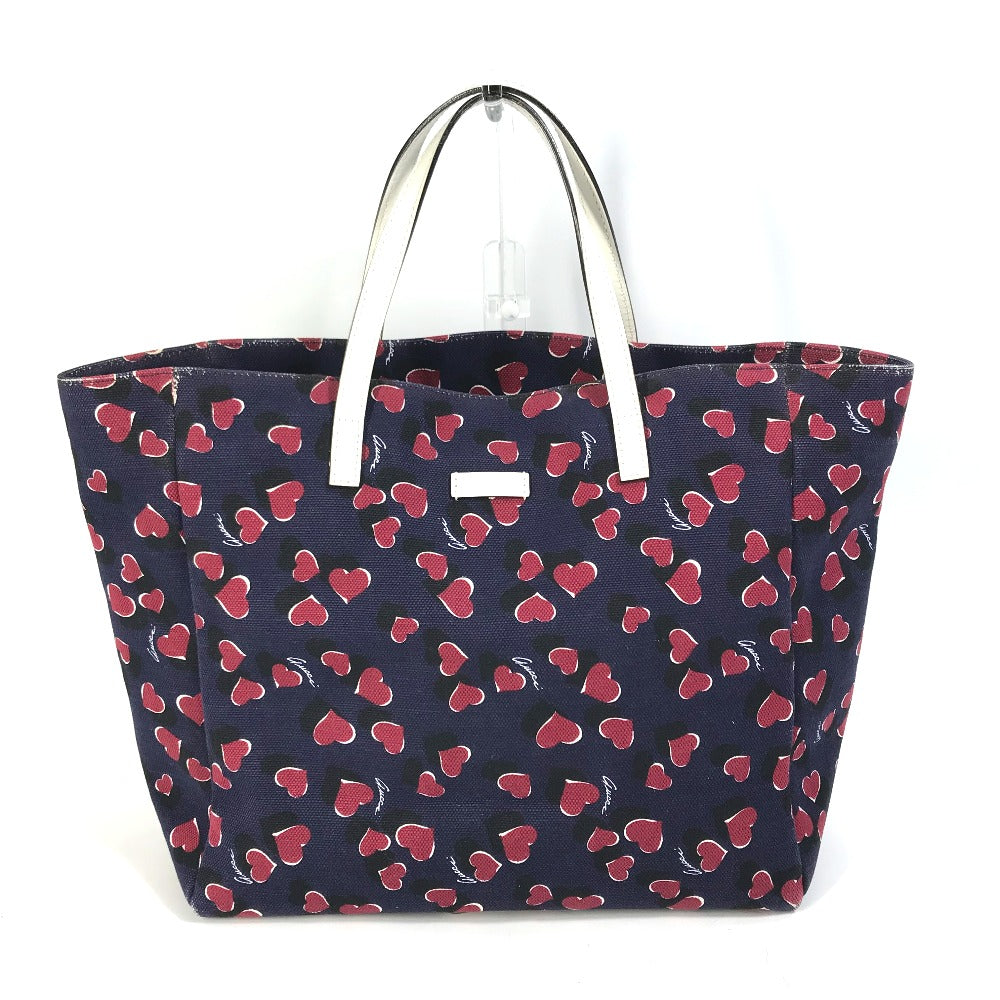 Gucci heart Leather Canvas Pink Tote Bag